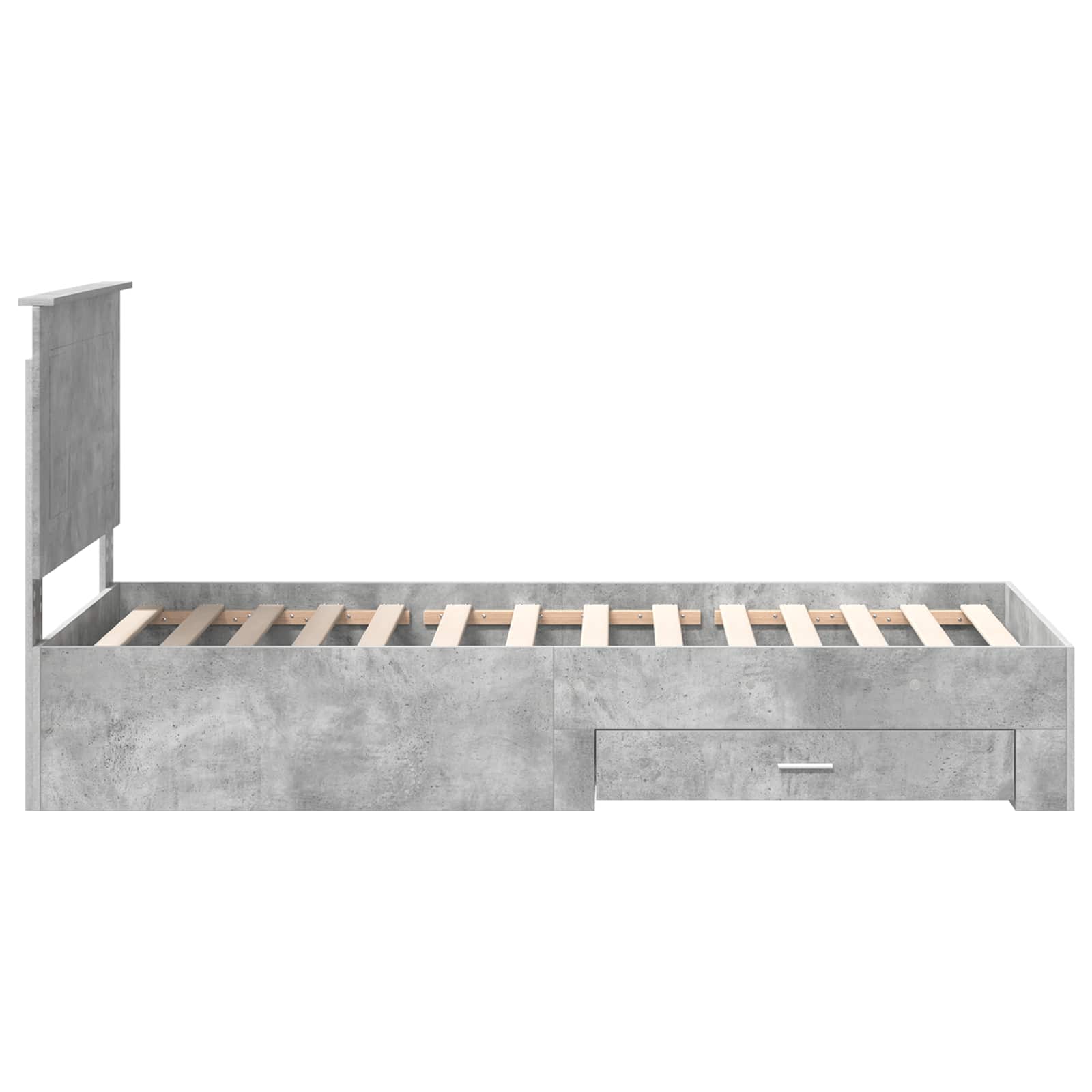 Bedframe met hoofdeinde Beton Grijs 100 x 200 cm Bewerkt hout is nu te koop bij PeponiXL, paradijselijk wonen!