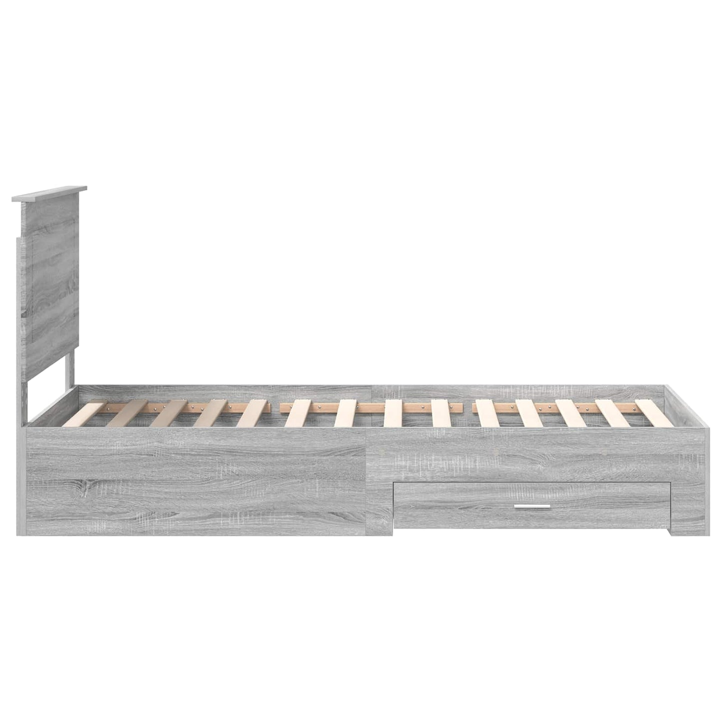 Bedframe met hoofdeinde Grijs Sonoma 100 x 200 cm Bewerkt hout is nu te koop bij PeponiXL, paradijselijk wonen!