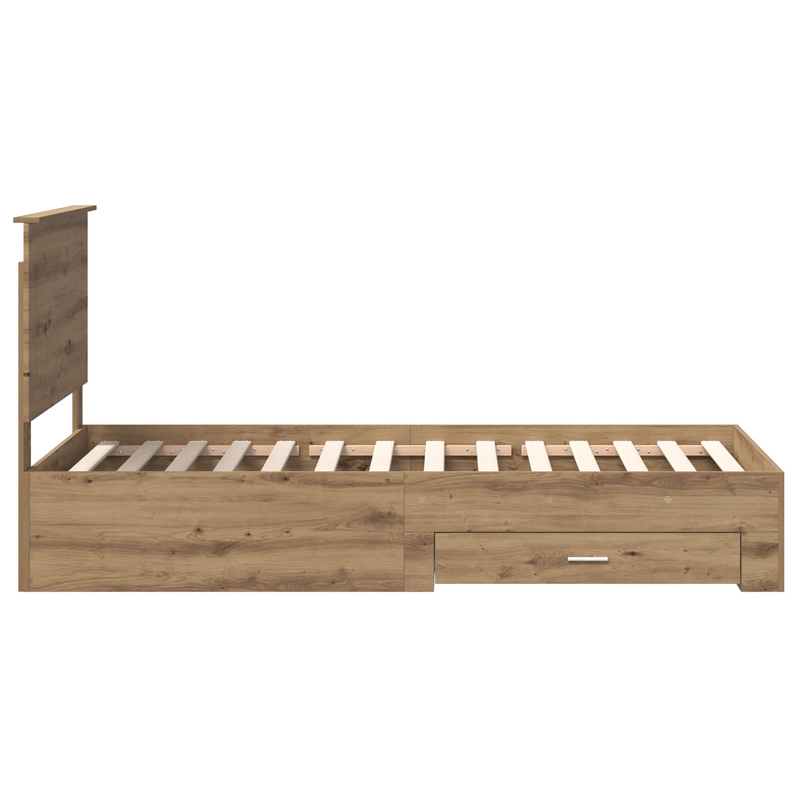 Bedframe met hoofdeinde Artisan Eiken 100 x 200 cm Bewerkt hout is nu te koop bij PeponiXL, paradijselijk wonen!
