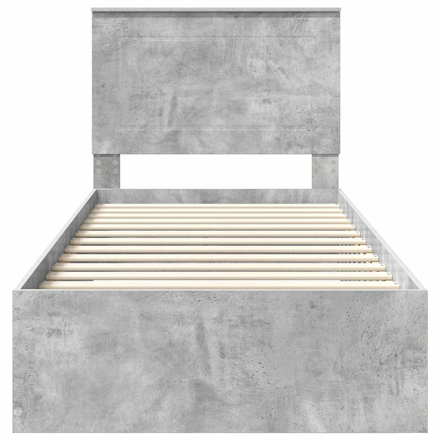 Bedframe met hoofdeinde Beton Grijs 90 x 190 cm Bewerkt hout is nu te koop bij PeponiXL, paradijselijk wonen!