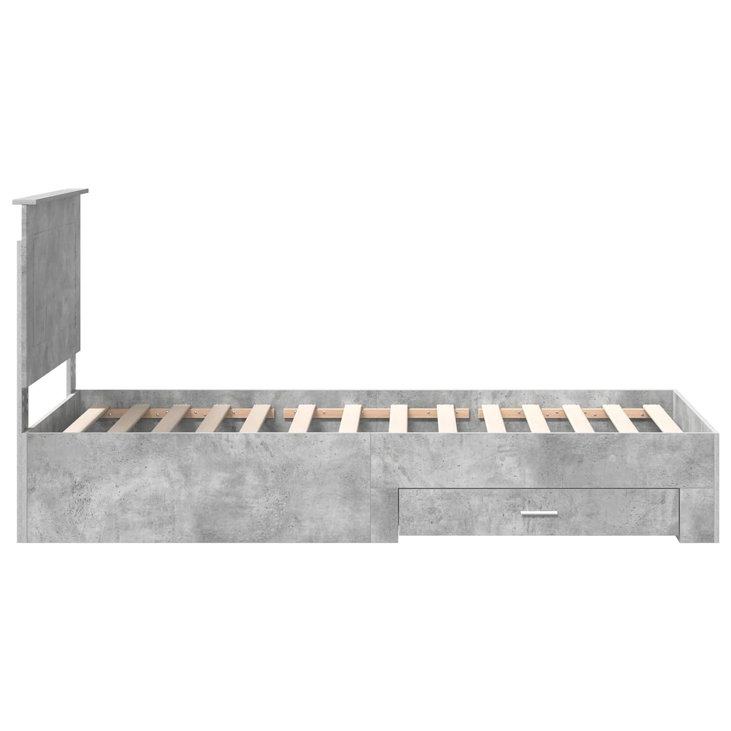 Bedframe met hoofdeinde Beton Grijs 90 x 200 cm Bewerkt hout is nu te koop bij PeponiXL, paradijselijk wonen!