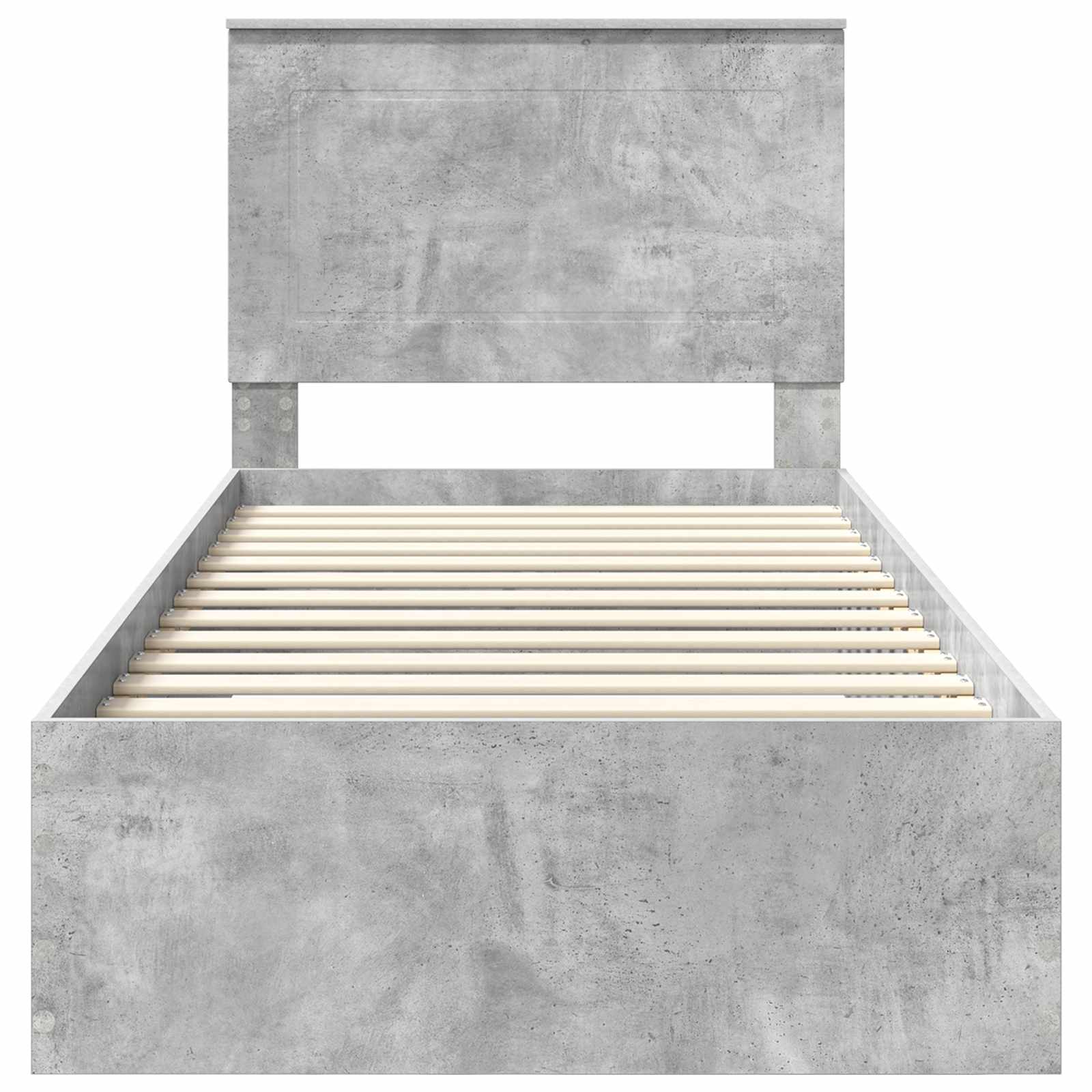 Bedframe Beton Grijs en Zilver 75 x 190 cm Bewerkt hout is nu te koop bij PeponiXL, paradijselijk wonen!