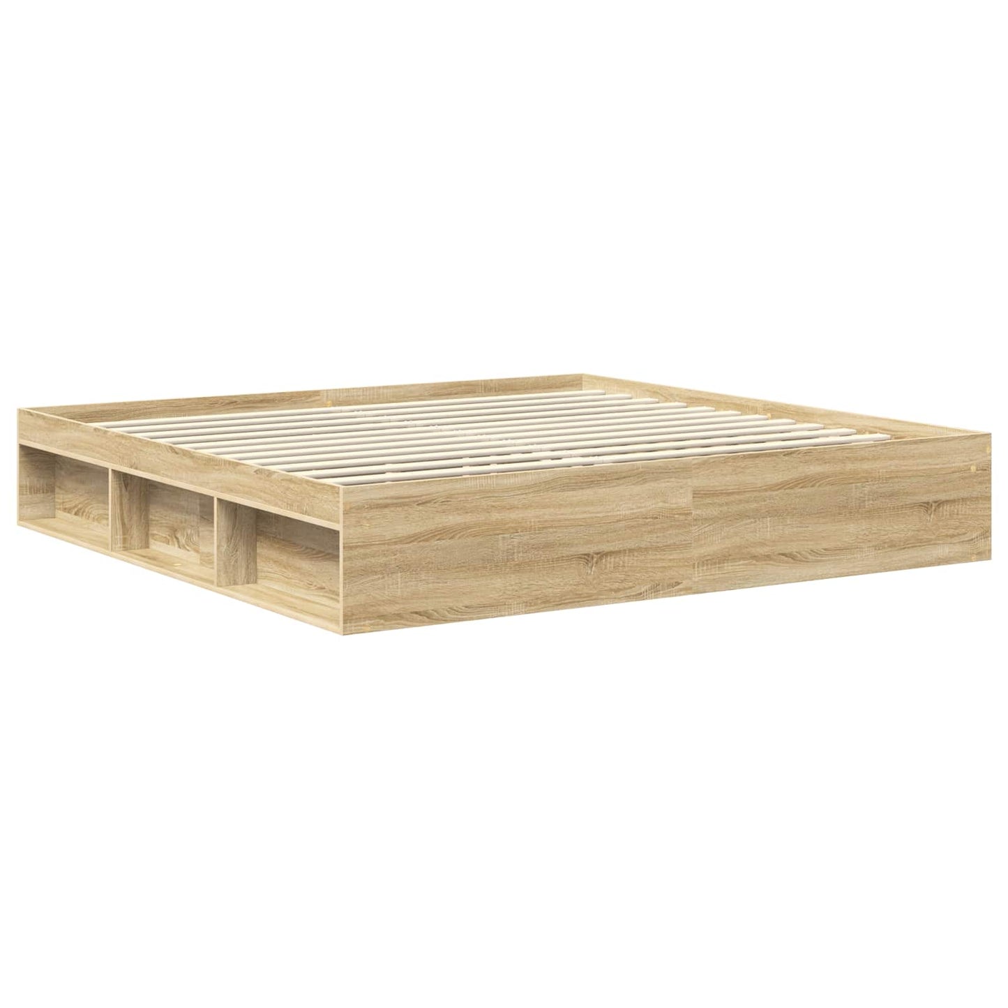 Bedframe met hoofdeinde Sonoma 200 x 200 cm Massief grenenhout is nu te koop bij PeponiXL, paradijselijk wonen!