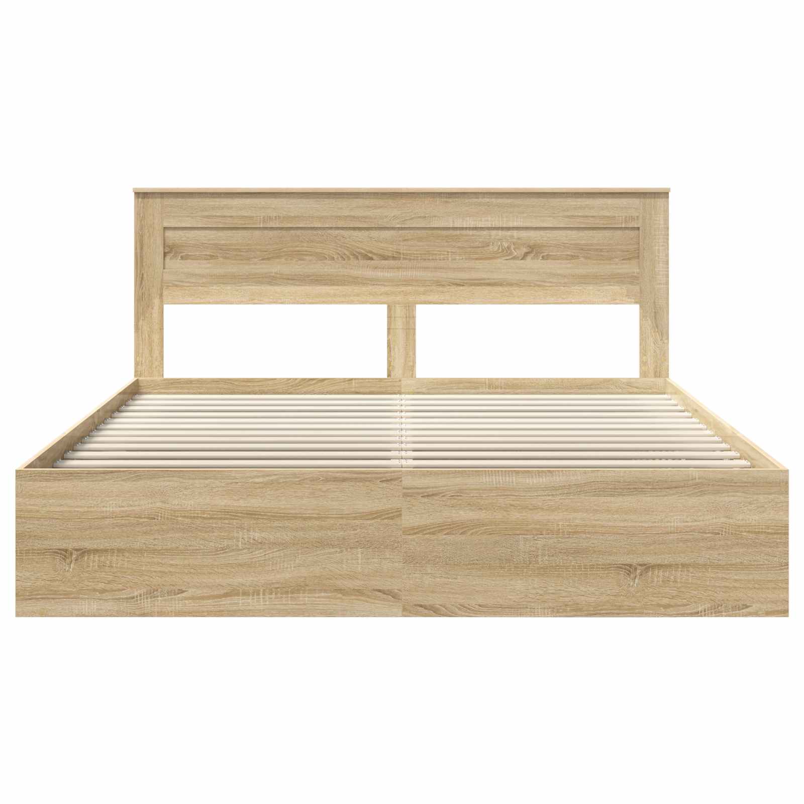 Bedframe met hoofdeinde Sonoma 200 x 200 cm Massief grenenhout is nu te koop bij PeponiXL, paradijselijk wonen!