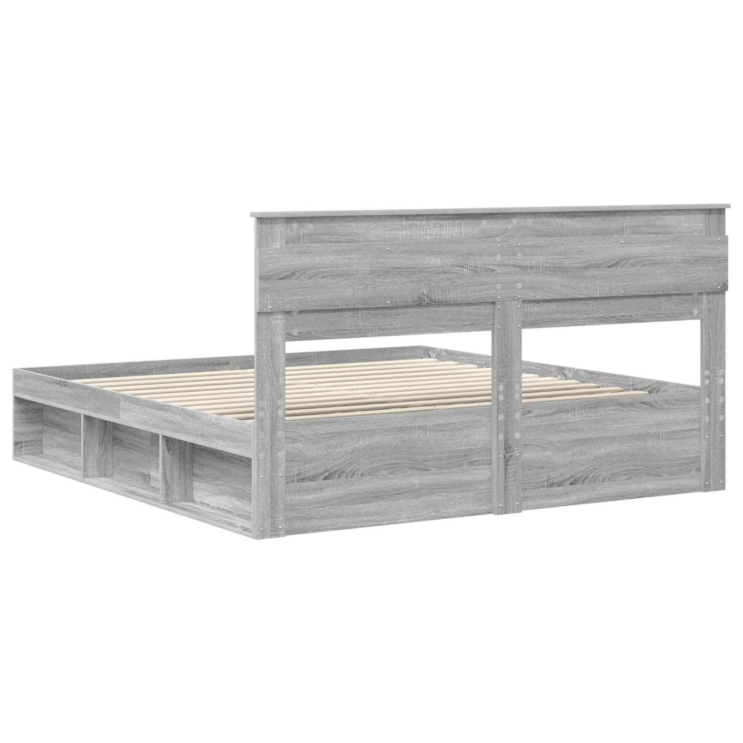 Bedframe Grijs Sonoma 200 x 200 cm Massief grenenhout is nu te koop bij PeponiXL, paradijselijk wonen!