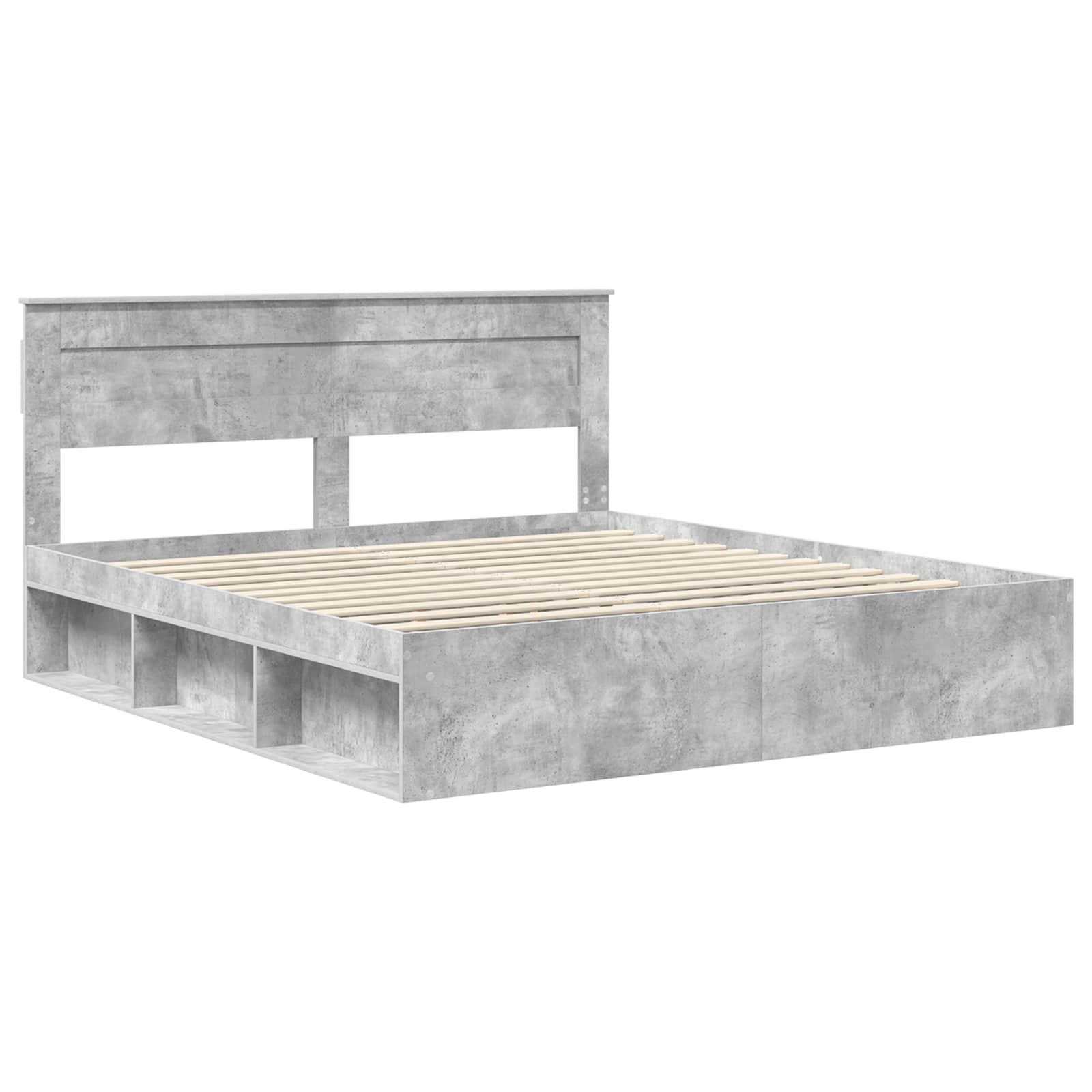 Bedframe met hoofdeinde Beton 180 x 200 cm Massief grenenhout is nu te koop bij PeponiXL, paradijselijk wonen!