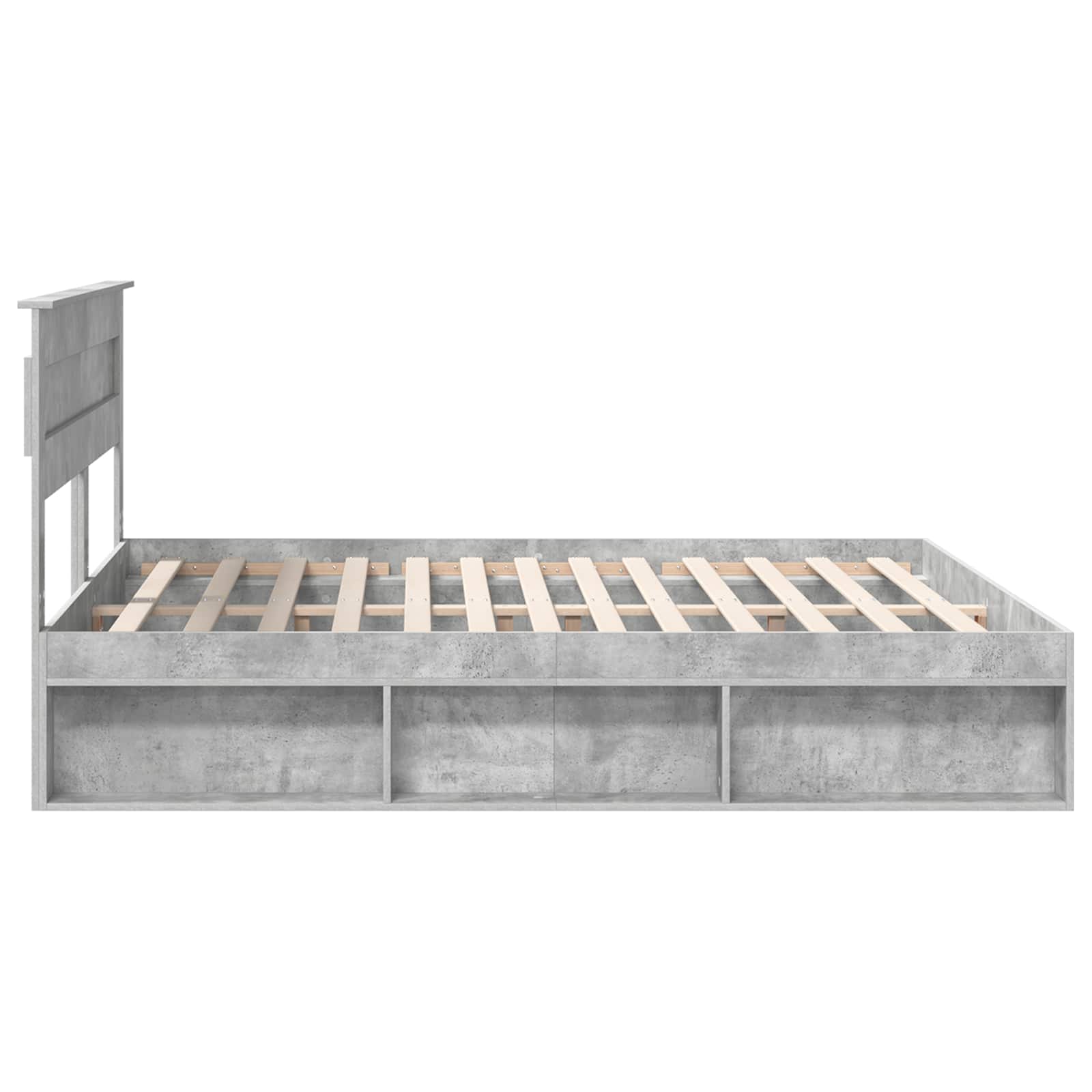 Bedframe met hoofdeinde Beton 180 x 200 cm Massief grenenhout is nu te koop bij PeponiXL, paradijselijk wonen!