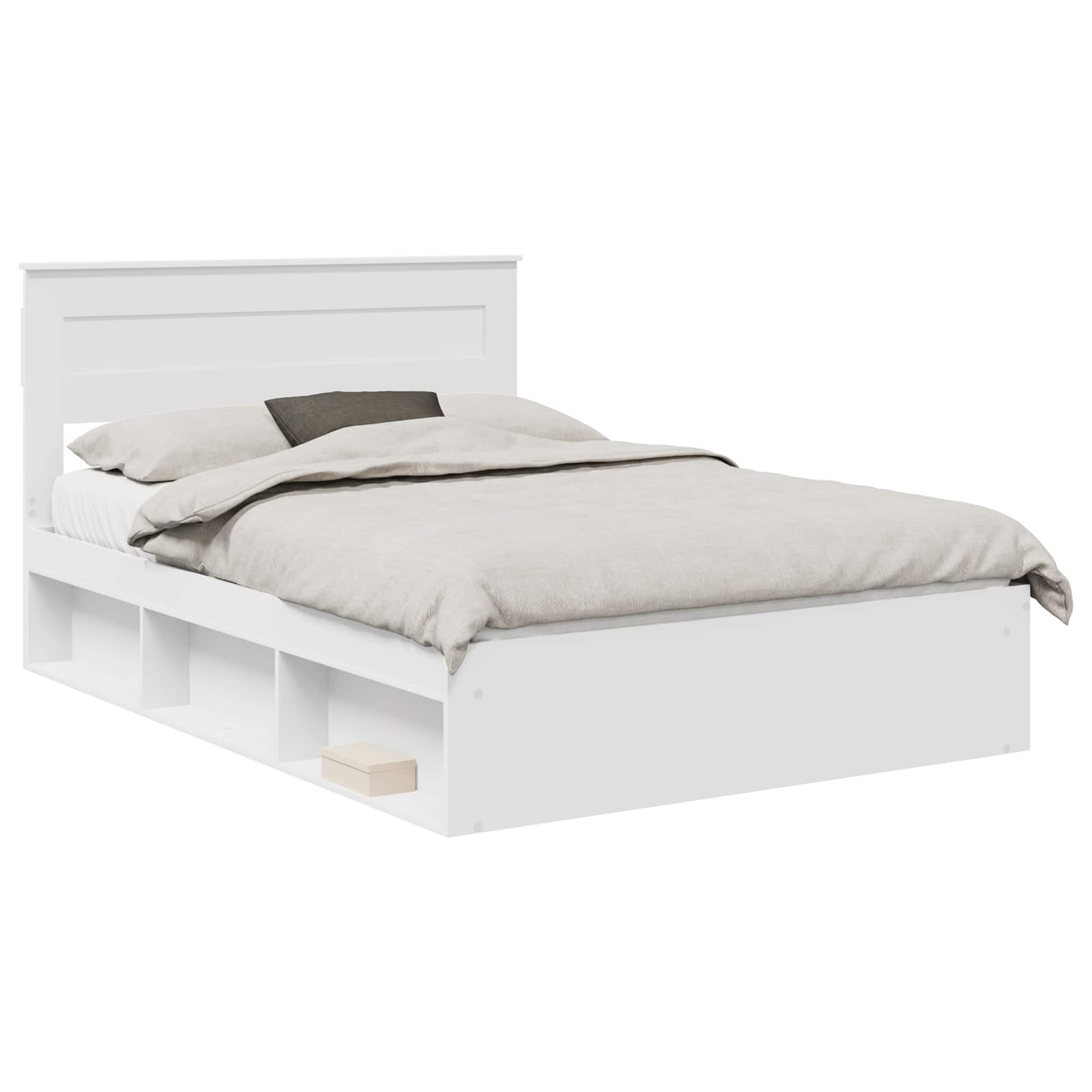 Bedframe met hoofdeinde Wit 160 x 200 cm Massief grenenhout is nu te koop bij PeponiXL, paradijselijk wonen!