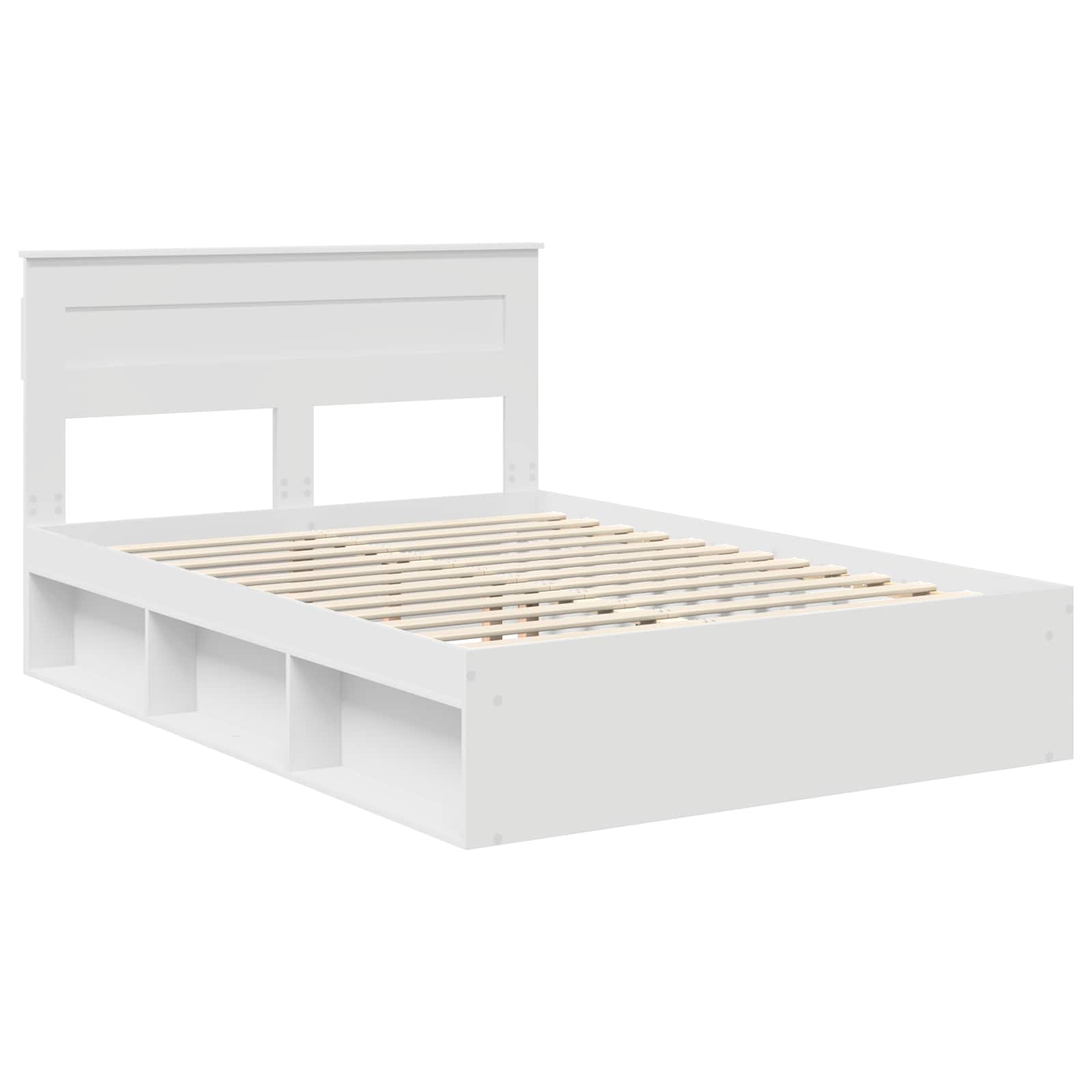 Bedframe met hoofdeinde Wit 160 x 200 cm Massief grenenhout is nu te koop bij PeponiXL, paradijselijk wonen!