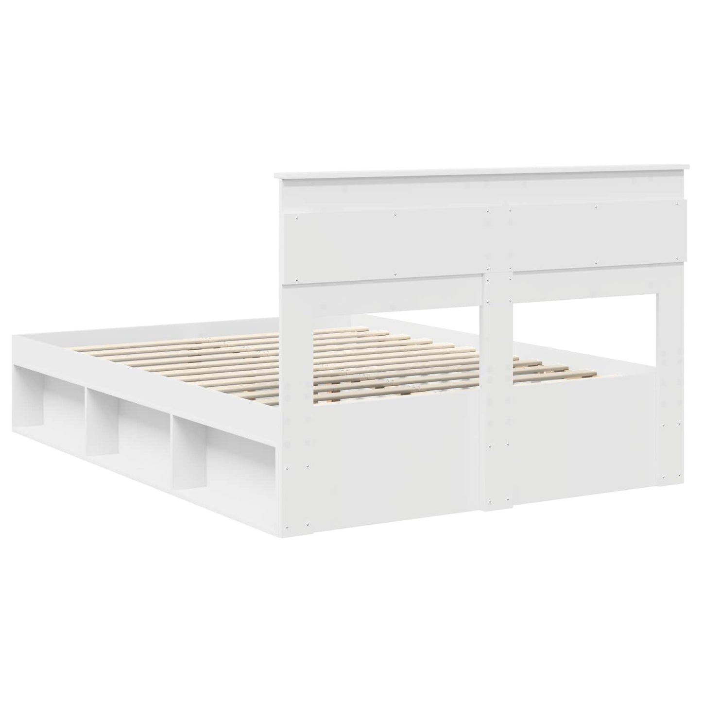 Bedframe met hoofdeinde Wit 160 x 200 cm Massief grenenhout is nu te koop bij PeponiXL, paradijselijk wonen!