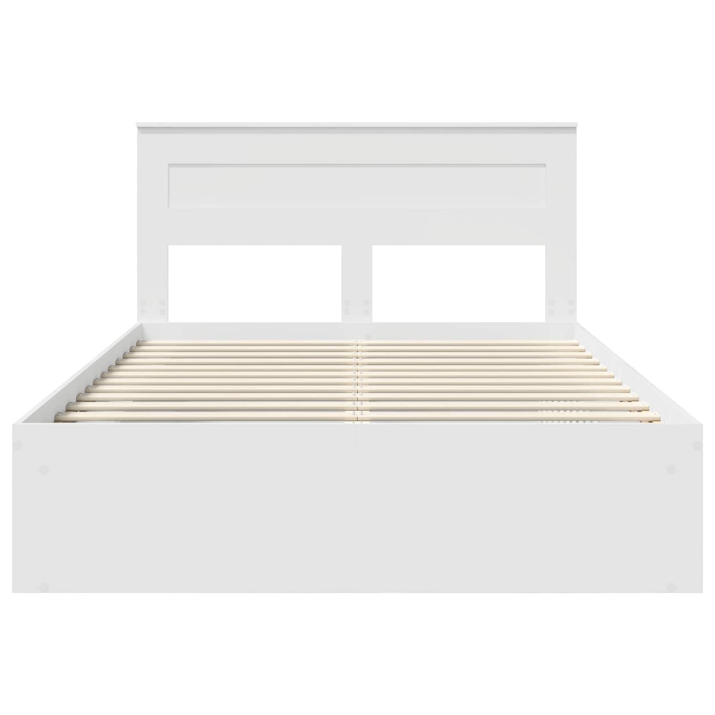 Bedframe met hoofdeinde Wit 160 x 200 cm Massief grenenhout is nu te koop bij PeponiXL, paradijselijk wonen!