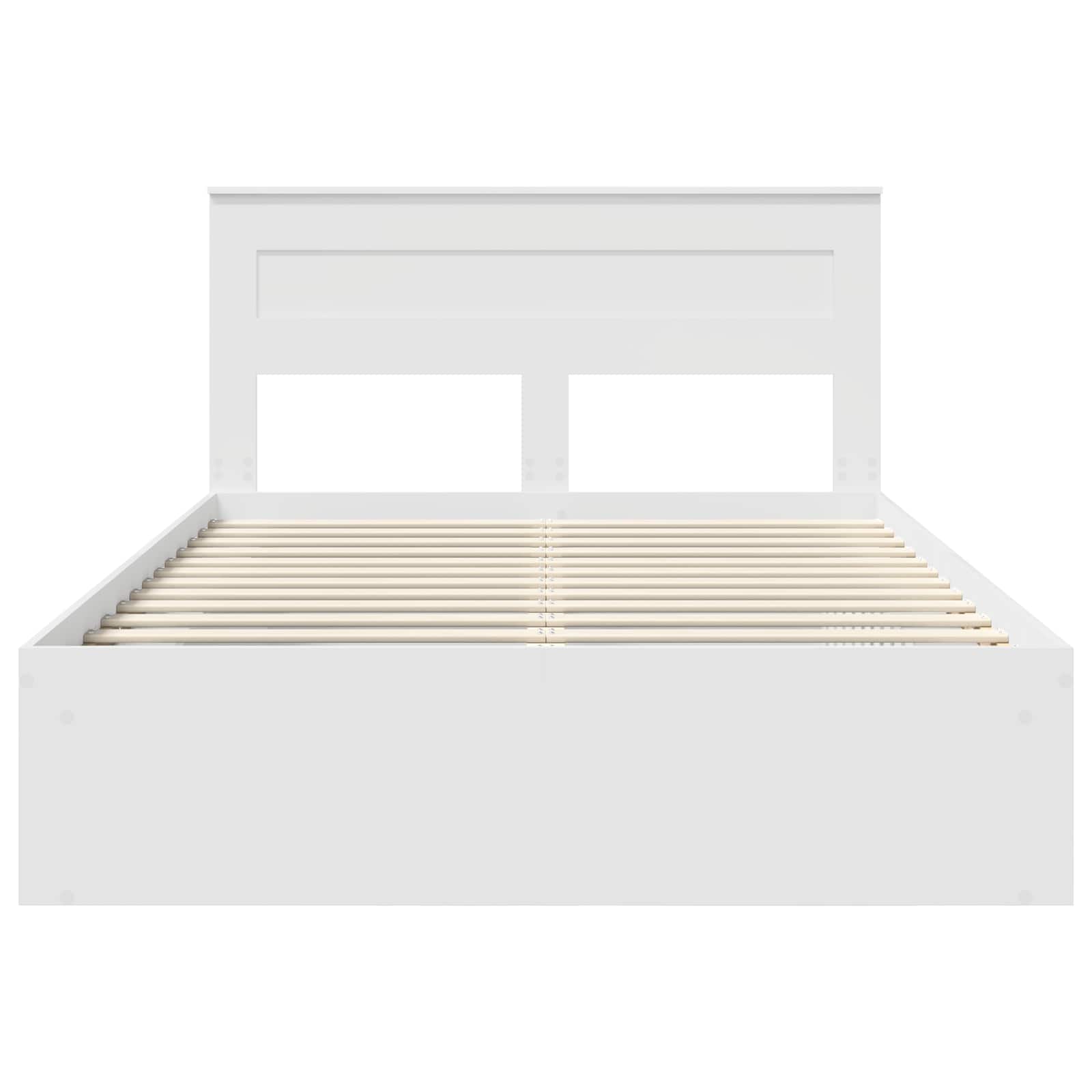 Bedframe met hoofdeinde Wit 160 x 200 cm Massief grenenhout is nu te koop bij PeponiXL, paradijselijk wonen!