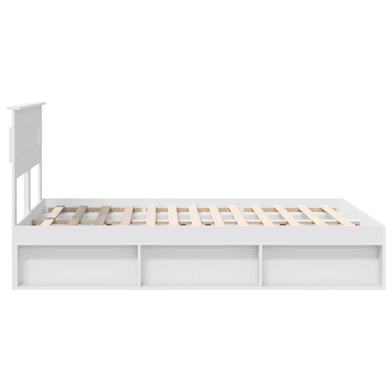 Bedframe met hoofdeinde Wit 160 x 200 cm Massief grenenhout is nu te koop bij PeponiXL, paradijselijk wonen!