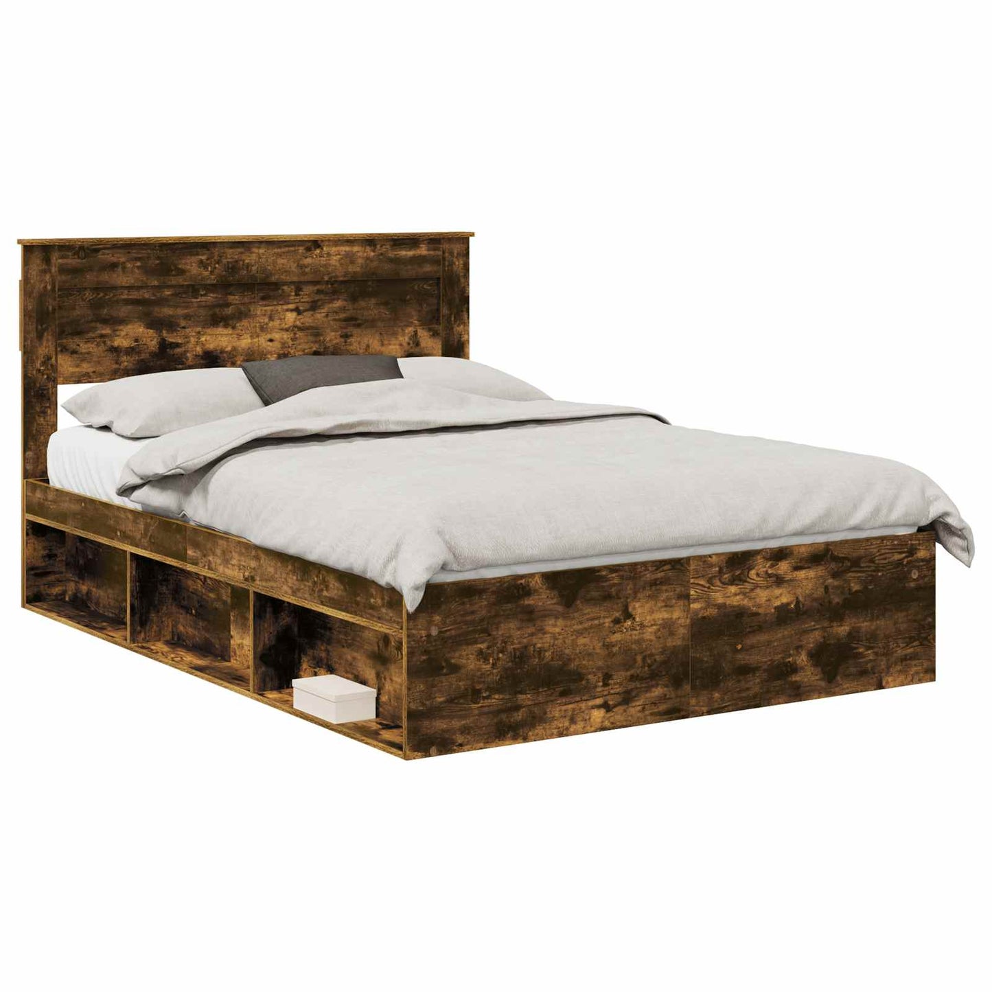 Bedframe Gerookt eiken 160 x 200 cm Massief grenenhout is nu te koop bij PeponiXL, paradijselijk wonen!