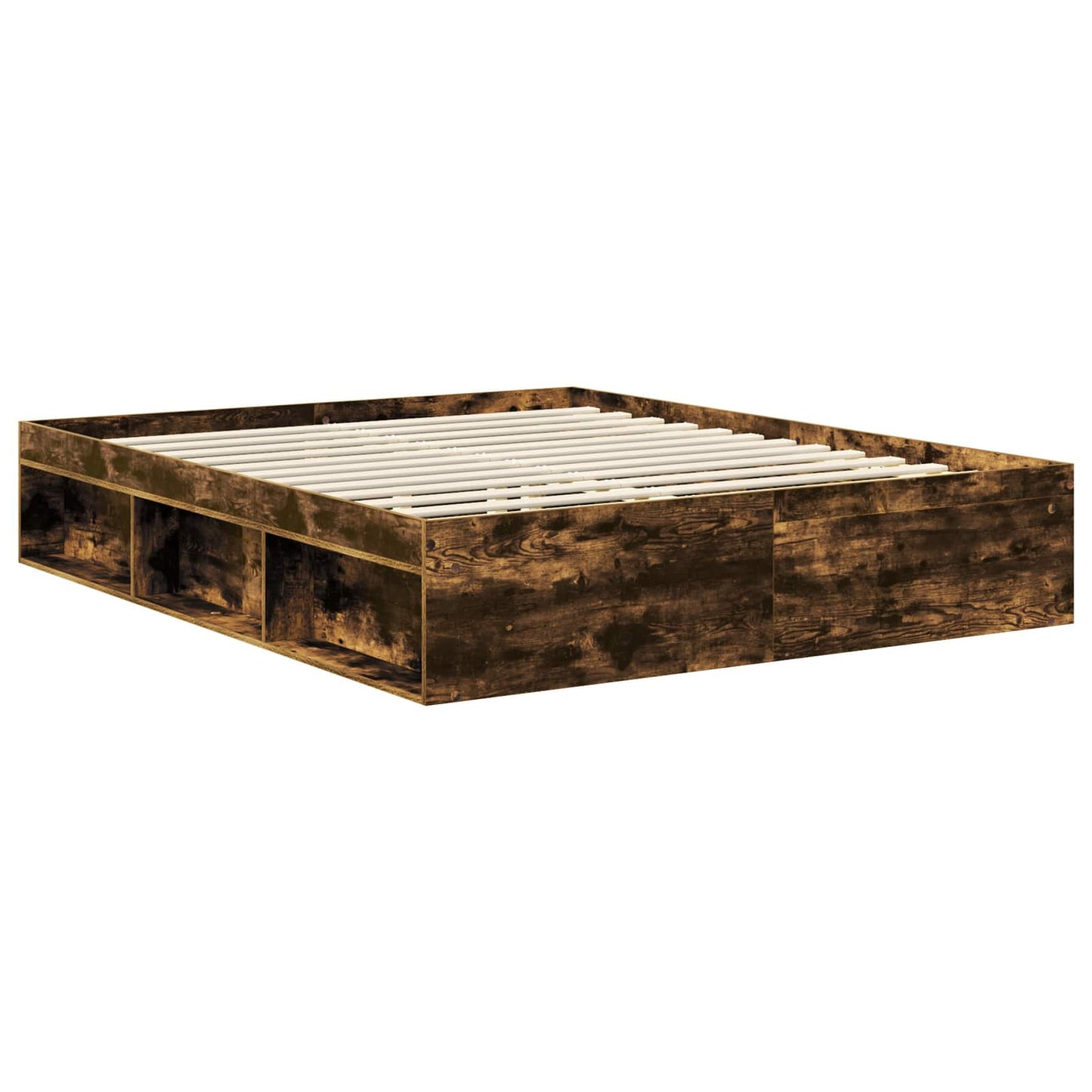 Bedframe Gerookt eiken 160 x 200 cm Massief grenenhout is nu te koop bij PeponiXL, paradijselijk wonen!