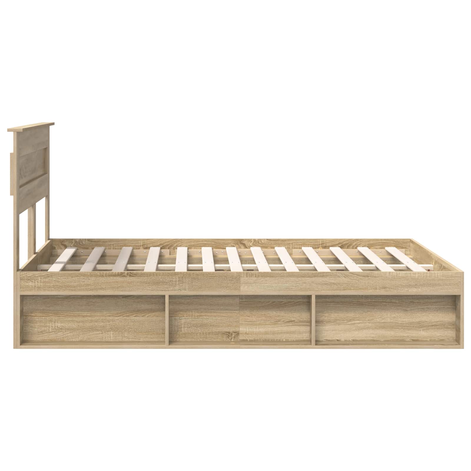 Bedframe Sonoma Eiken 150 x 200 cm Massief grenenhout is nu te koop bij PeponiXL, paradijselijk wonen!