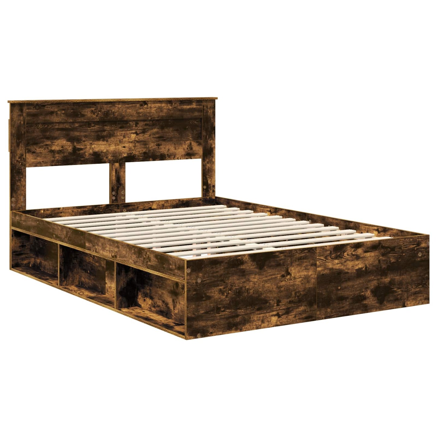 Bedframe Gerookt eiken 150 x 200 cm Massief grenenhout is nu te koop bij PeponiXL, paradijselijk wonen!