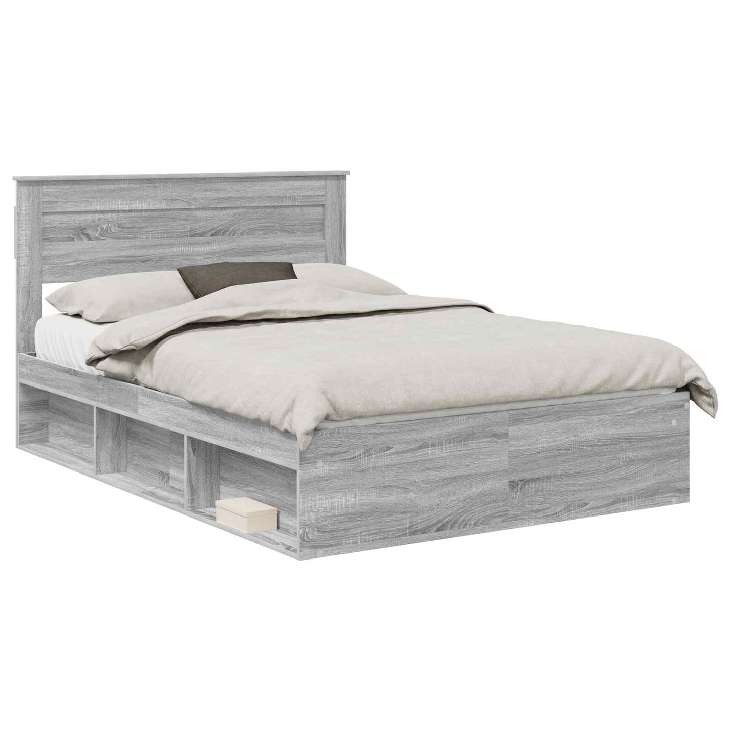 Bedframe Grijs Sonoma 150 x 200 cm Massief grenenhout is nu te koop bij PeponiXL, paradijselijk wonen!