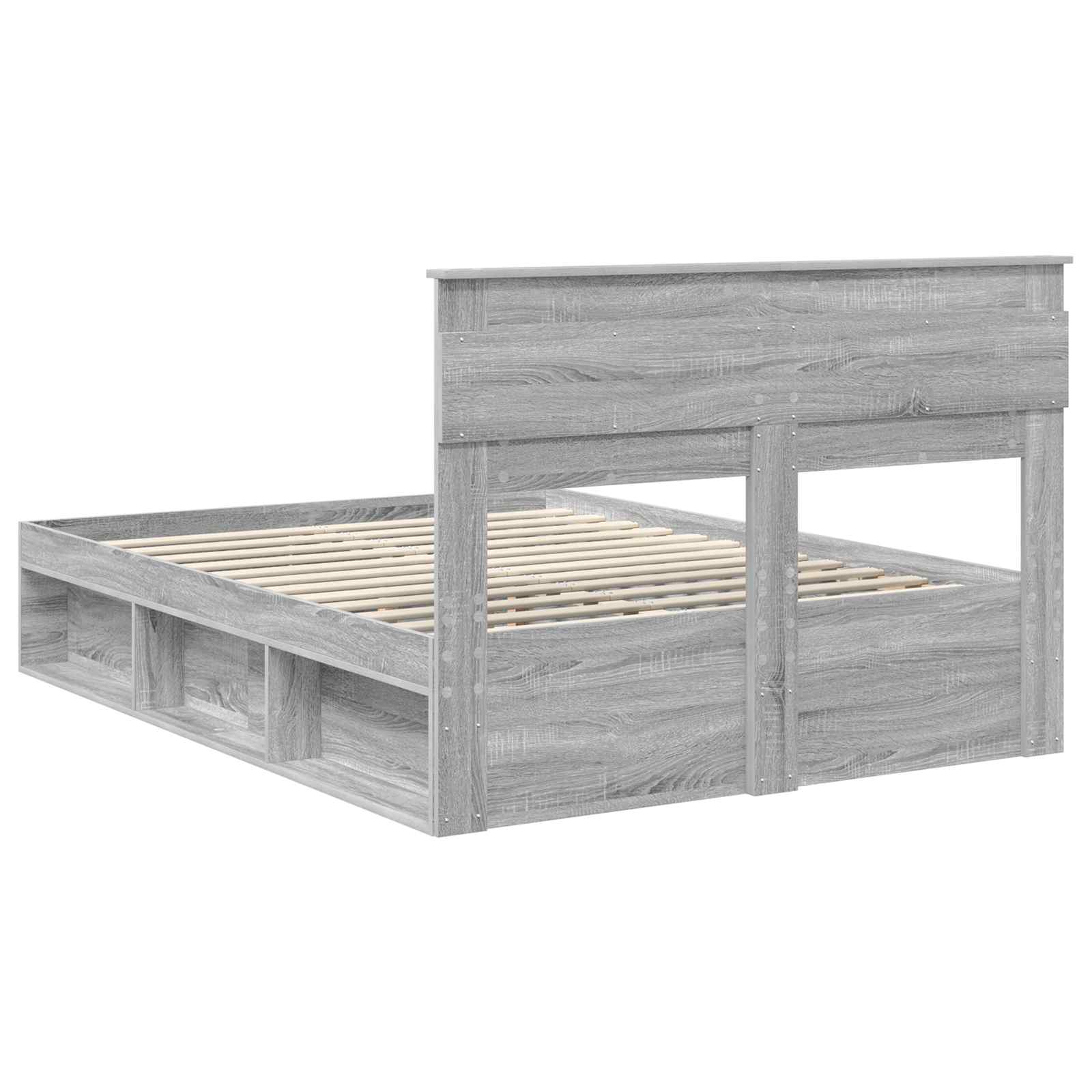 Bedframe Grijs Sonoma 150 x 200 cm Massief grenenhout is nu te koop bij PeponiXL, paradijselijk wonen!