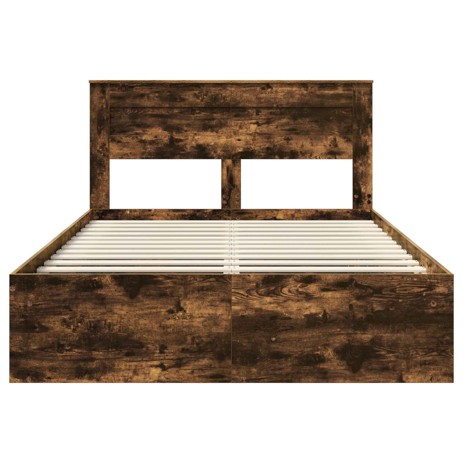 Bedframe Gerookt eiken 140 x 190 cm Massief grenenhout is nu te koop bij PeponiXL, paradijselijk wonen!