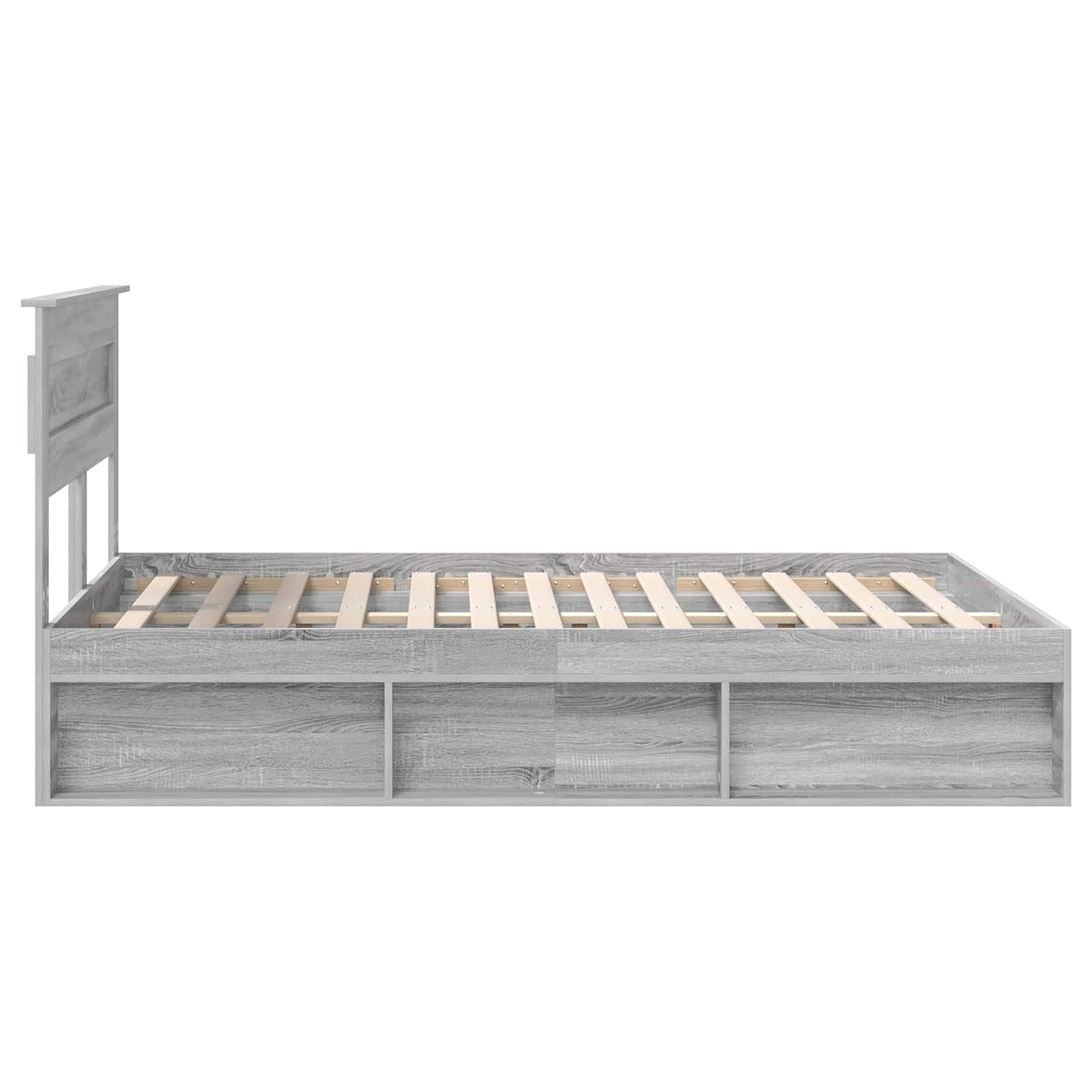 Bedframe Grijs Sonoma 140 x 190 cm Massief grenenhout is nu te koop bij PeponiXL, paradijselijk wonen!