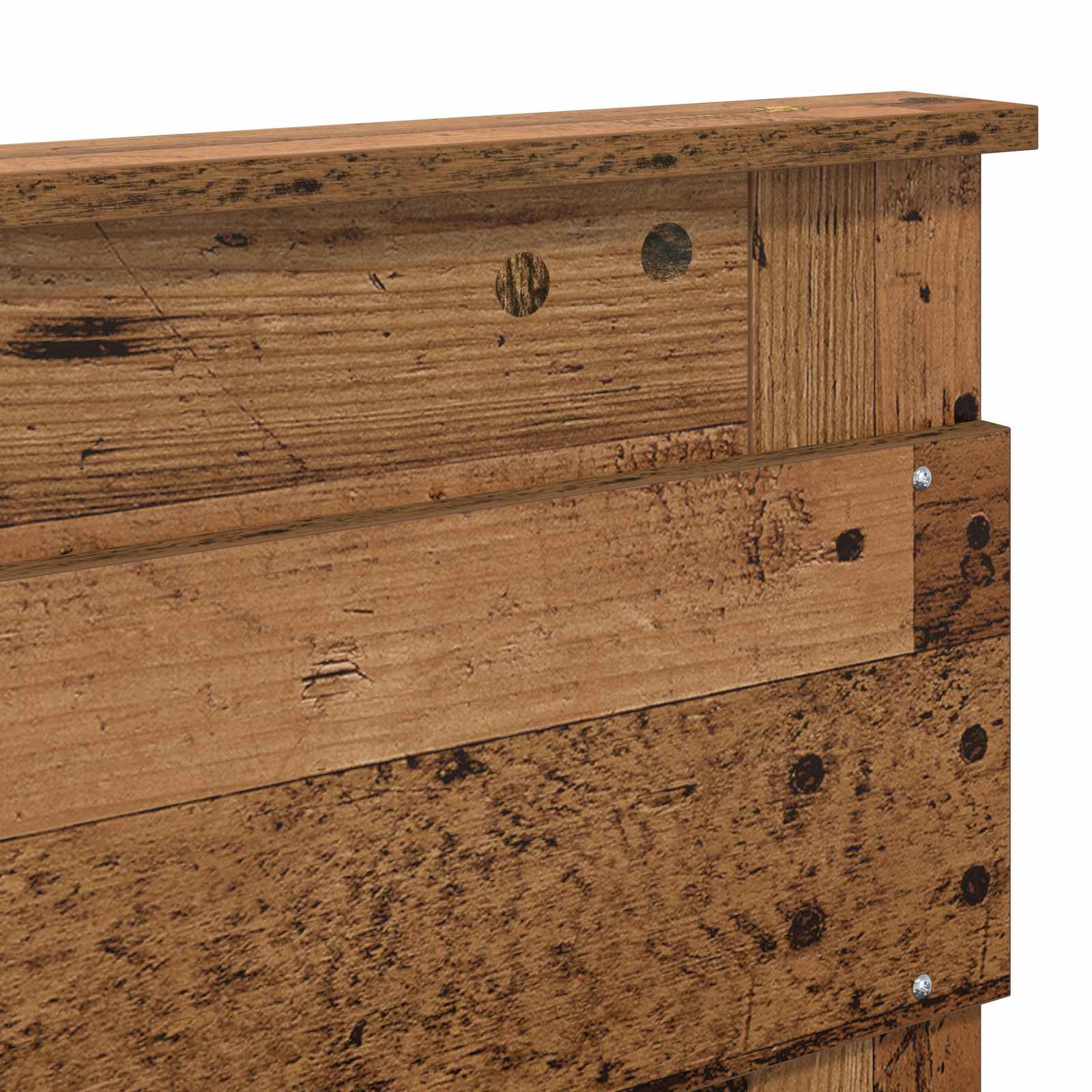 Bedframe met hoofdeinde Oudhout 140 x 190 cm Massief grenenhout is nu te koop bij PeponiXL, paradijselijk wonen!