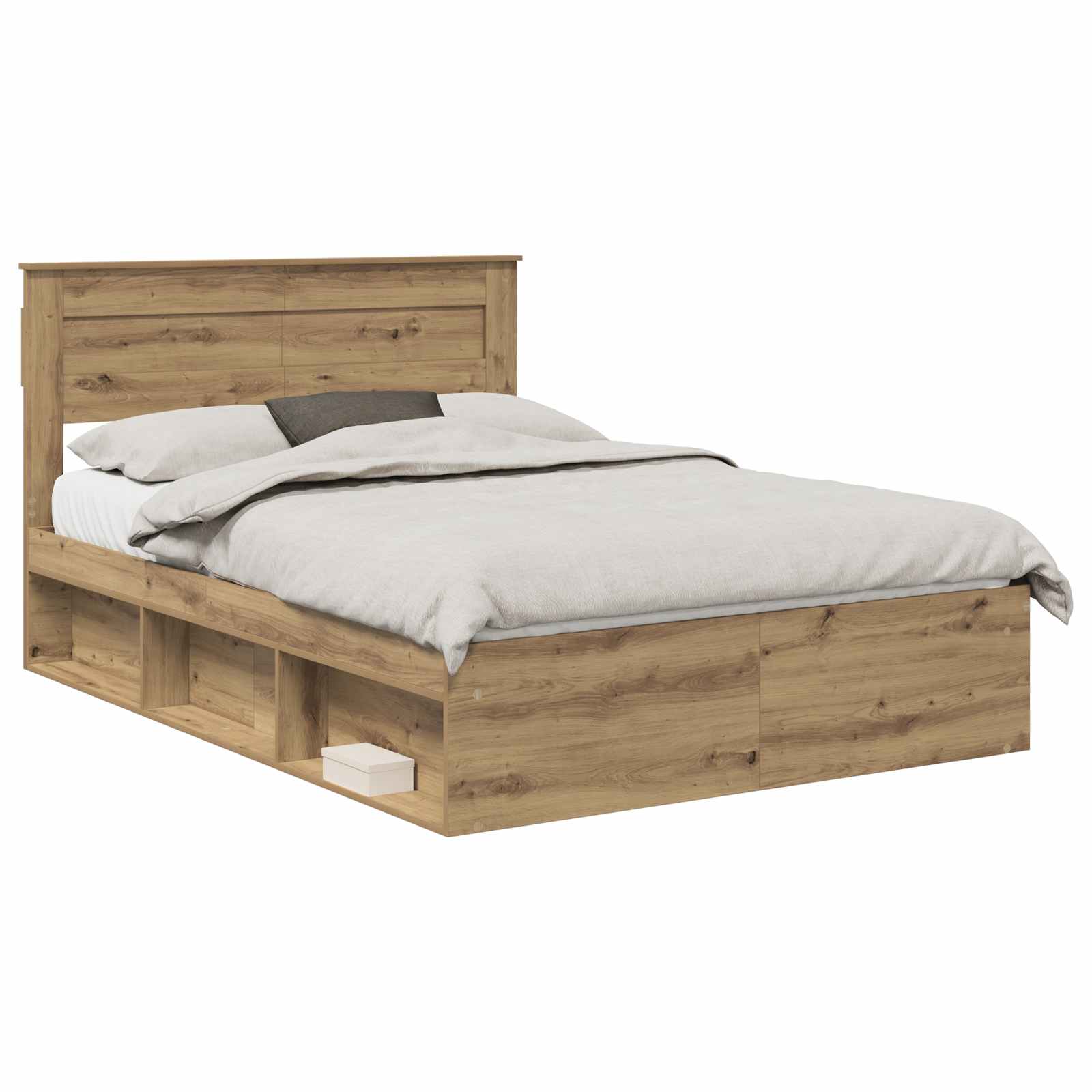 Bedframe Ambachtelijk eiken 140 x 190 cm Massief grenenhout is nu te koop bij PeponiXL, paradijselijk wonen!