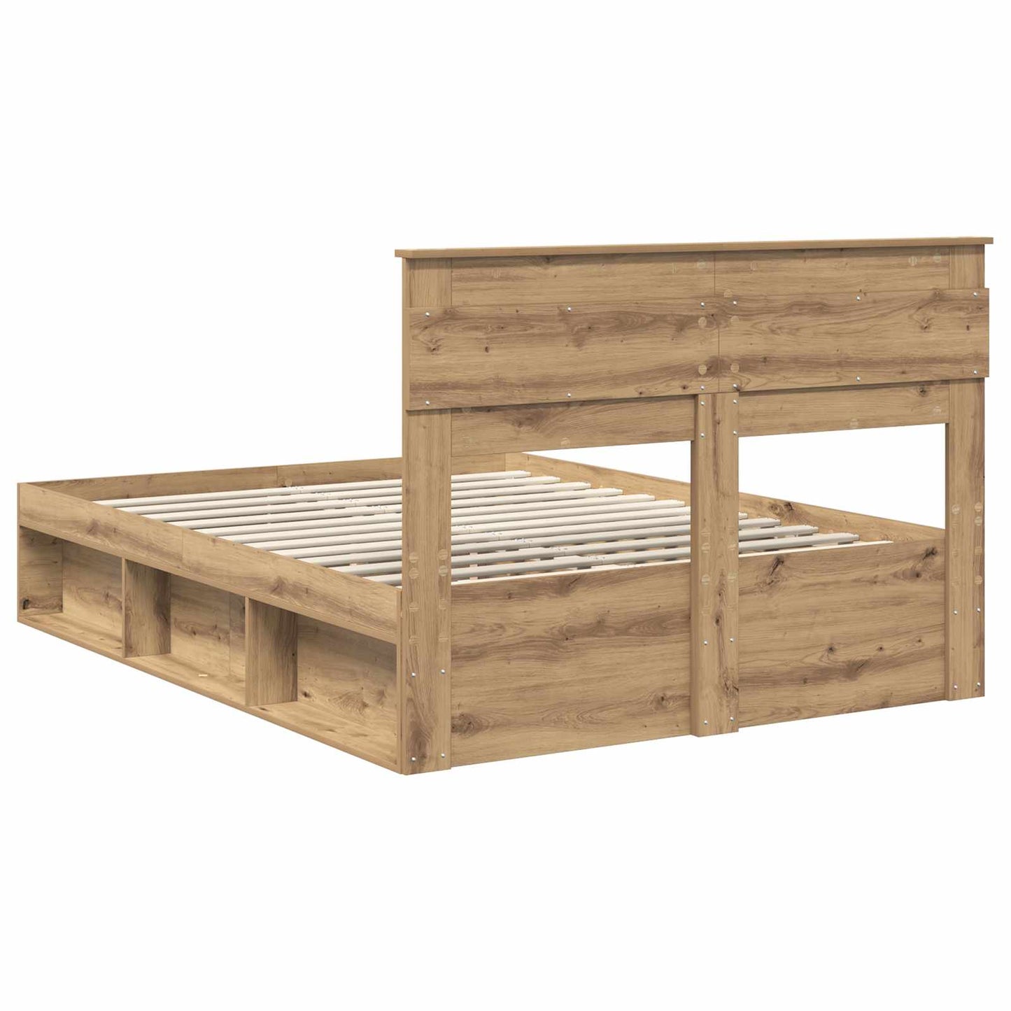 Bedframe Ambachtelijk eiken 140 x 190 cm Massief grenenhout is nu te koop bij PeponiXL, paradijselijk wonen!