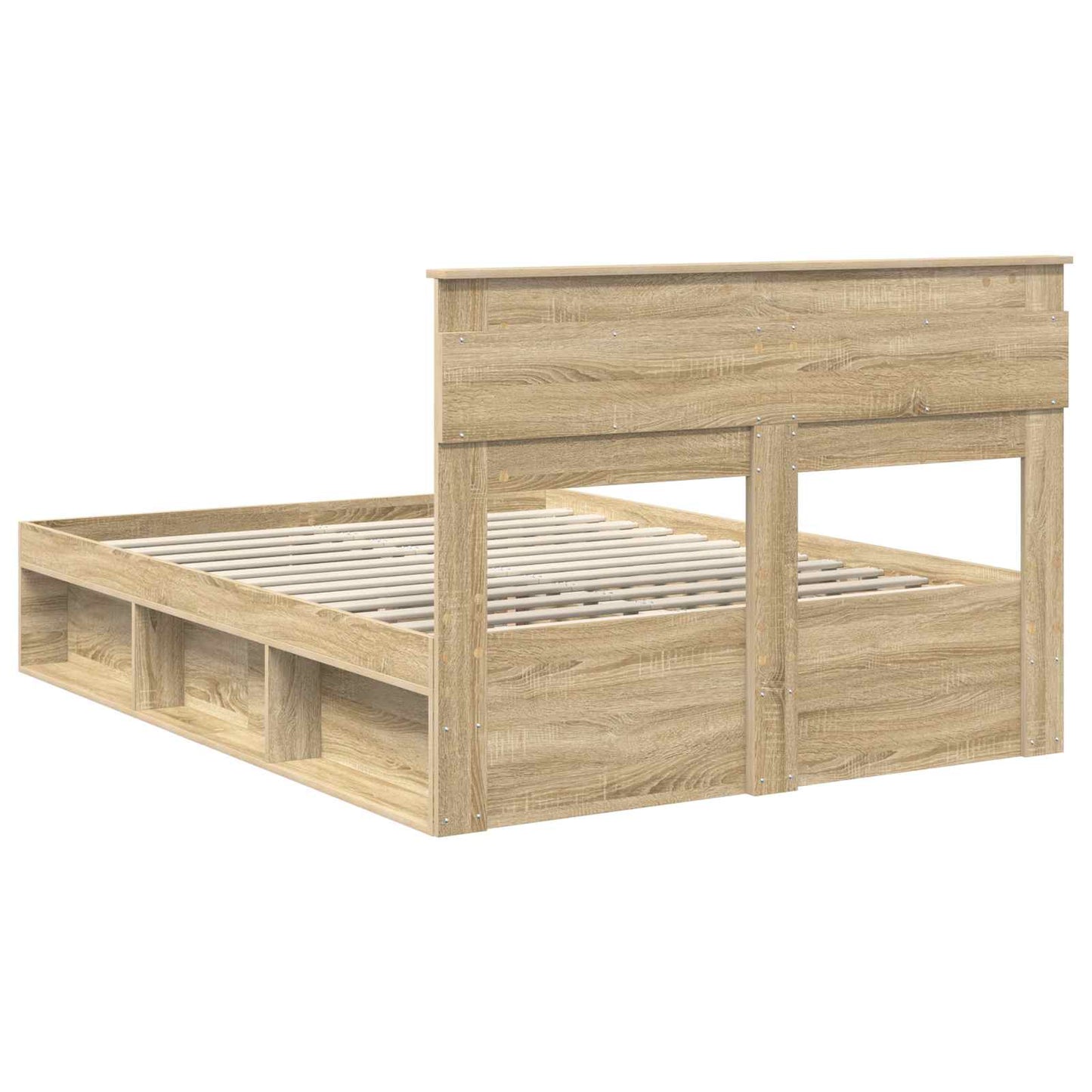 Bedframe met hoofdeinde Sonoma 140 x 200 cm Massief grenenhout is nu te koop bij PeponiXL, paradijselijk wonen!