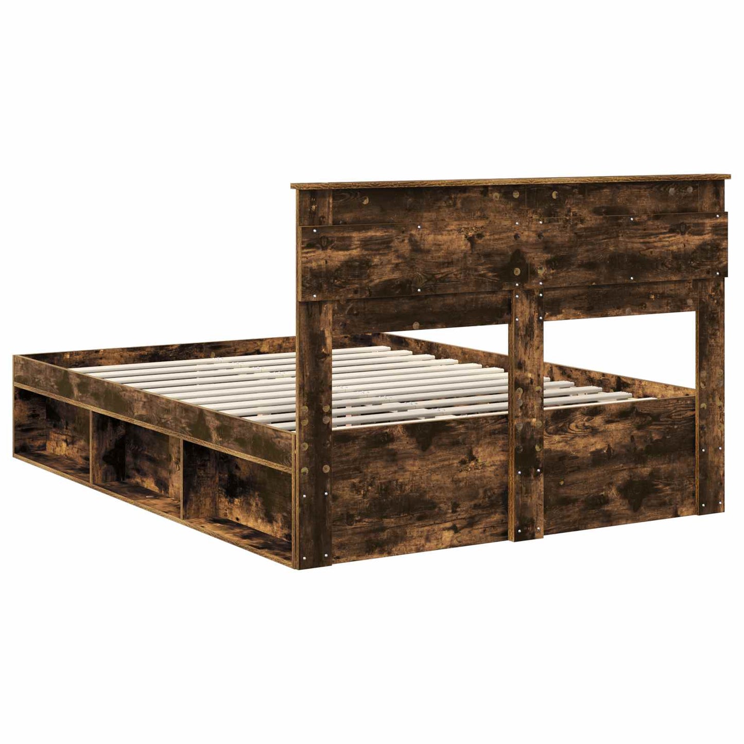 Bedframe Gerookt eiken 140 x 200 cm Massief grenenhout is nu te koop bij PeponiXL, paradijselijk wonen!