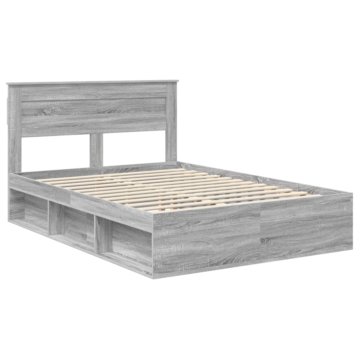 Bedframe Grijs Sonoma 140 x 200 cm Massief grenenhout is nu te koop bij PeponiXL, paradijselijk wonen!