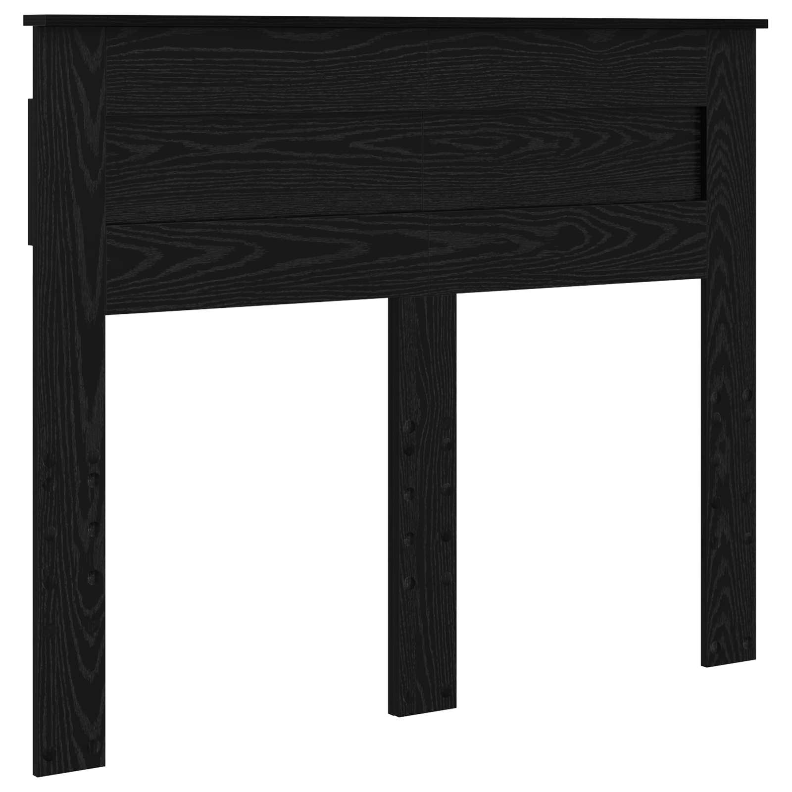 Bedframe met hoofdeinde Zwart 135 x 190 cm Massief grenenhout is nu te koop bij PeponiXL, paradijselijk wonen!