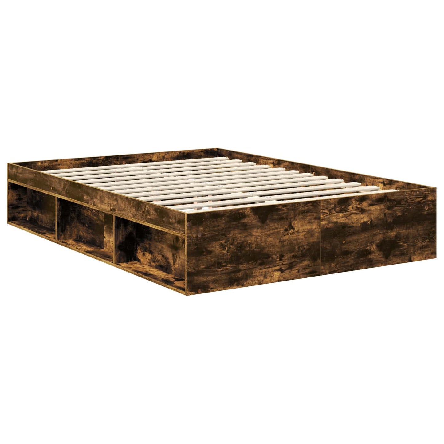 Bedframe Gerookt eiken 135 x 190 cm Massief grenenhout is nu te koop bij PeponiXL, paradijselijk wonen!