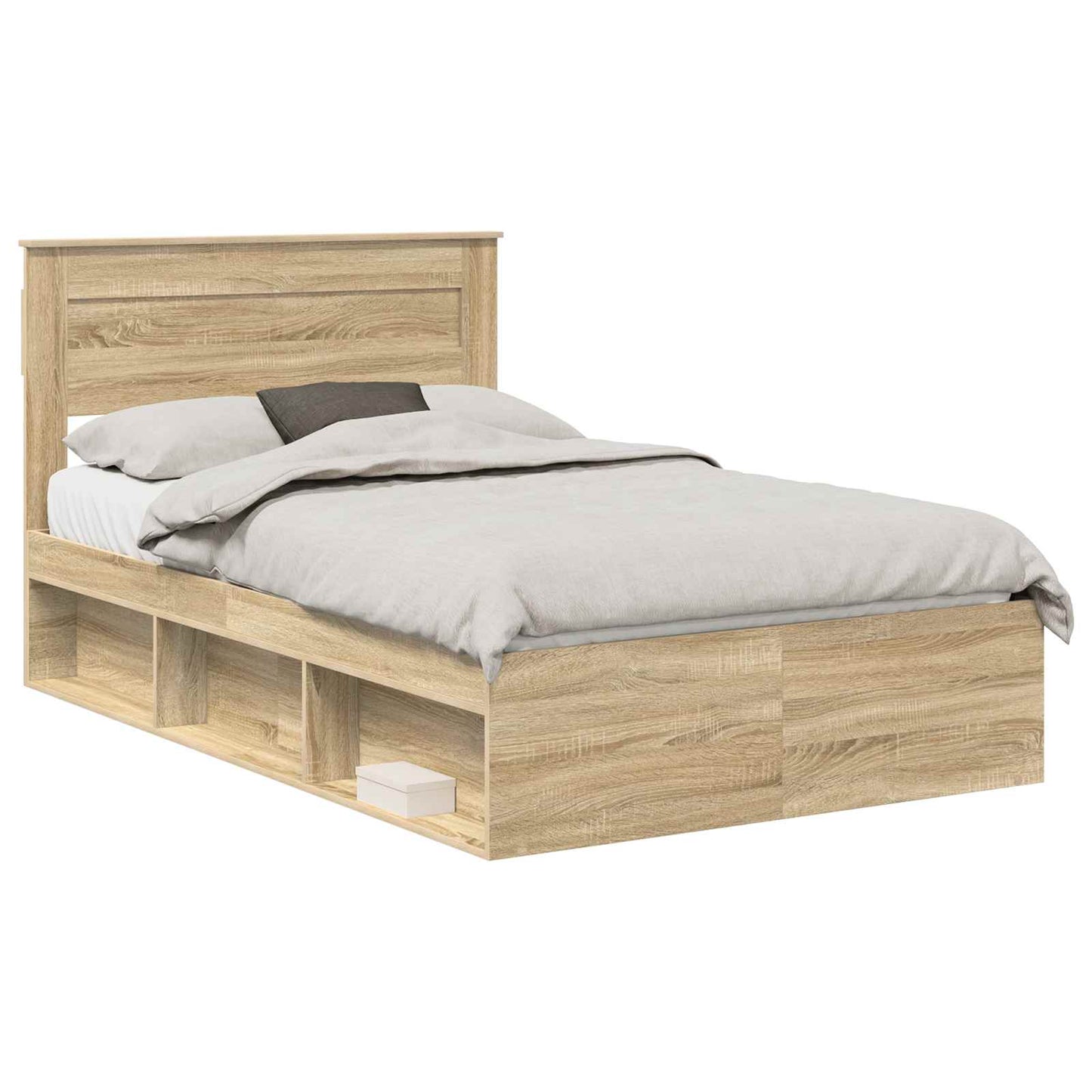 Bedframe met hoofdeinde Sonoma 120 x 190 cm Massief grenenhout is nu te koop bij PeponiXL, paradijselijk wonen!