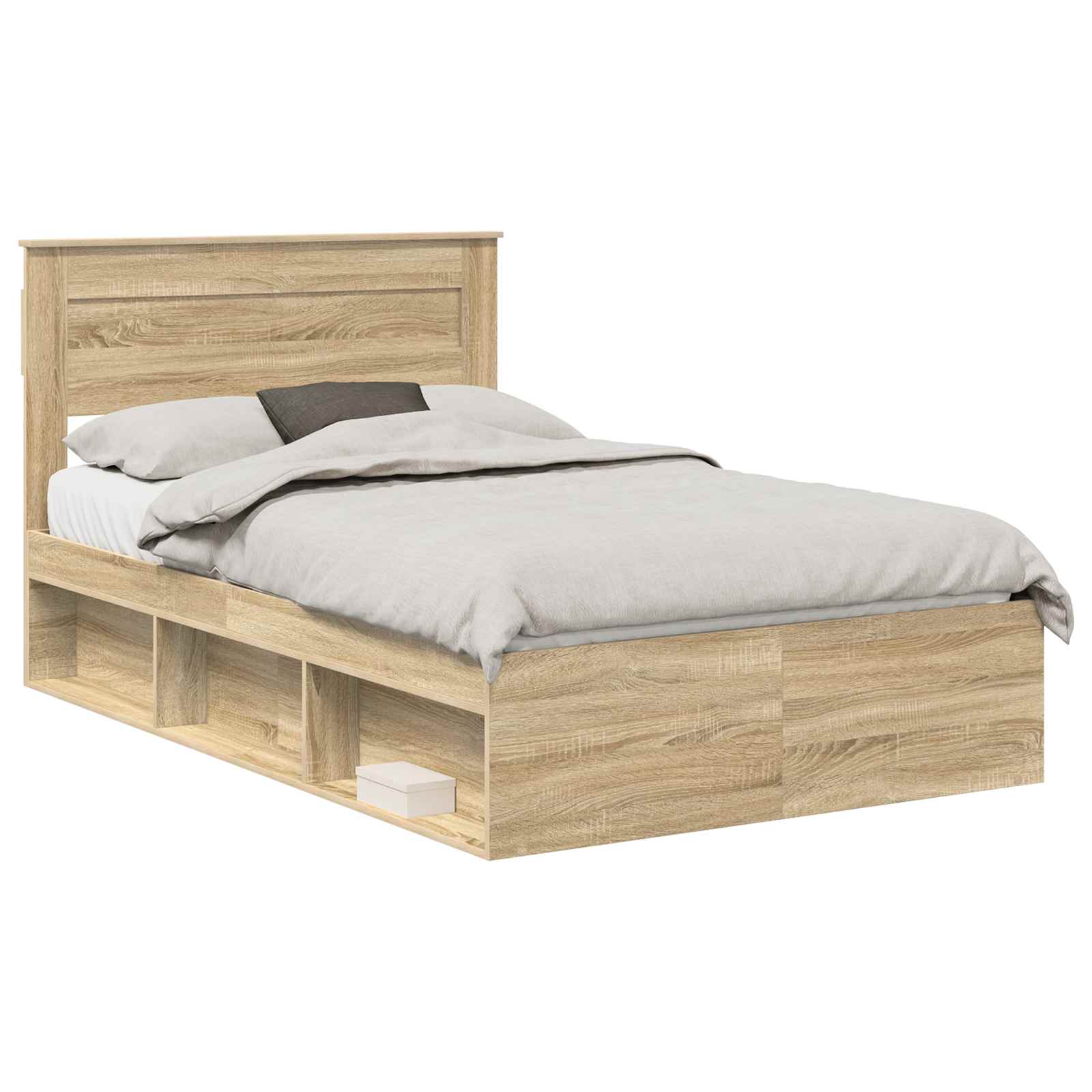 Bedframe met hoofdeinde Sonoma 120 x 190 cm Massief grenenhout is nu te koop bij PeponiXL, paradijselijk wonen!