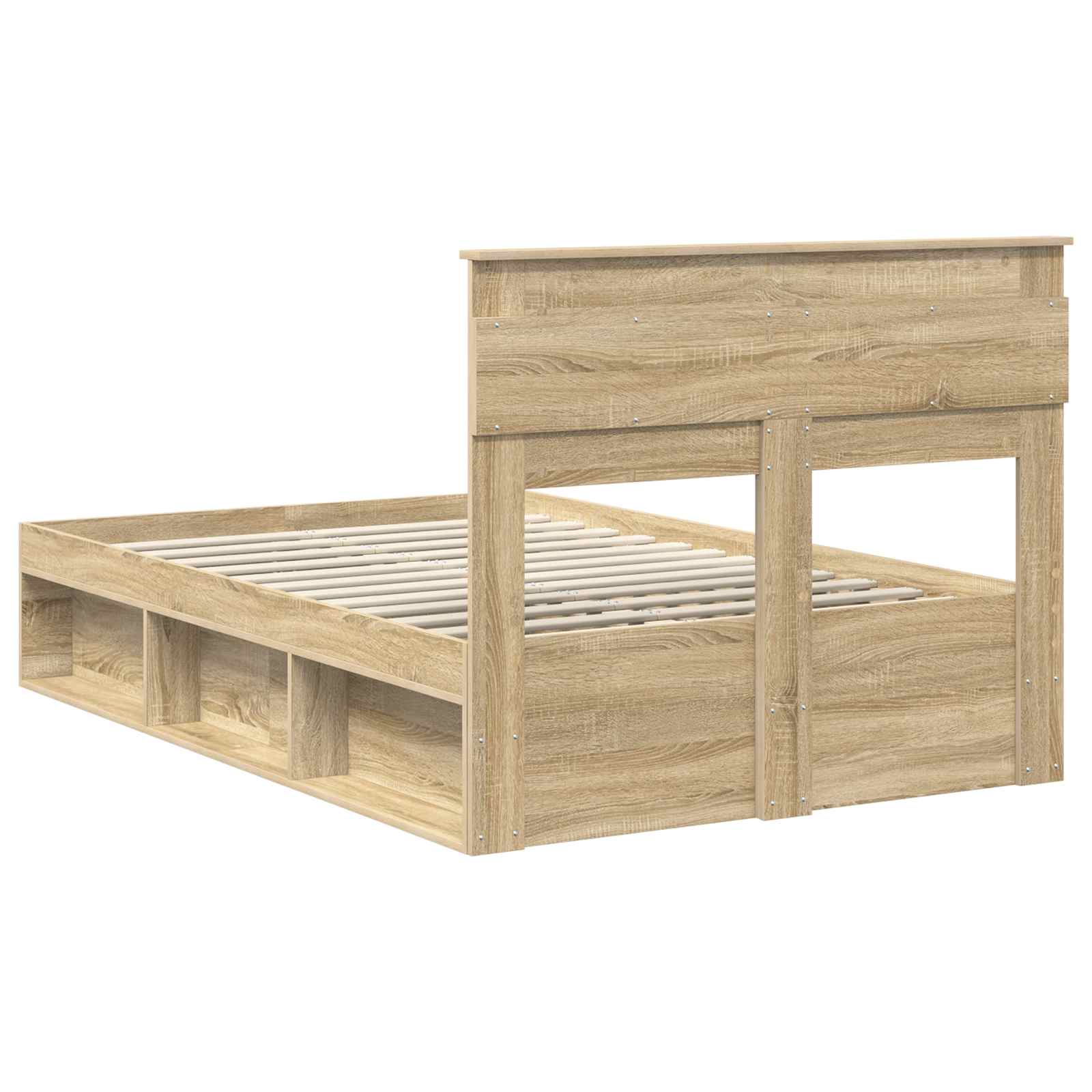 Bedframe met hoofdeinde Sonoma 120 x 190 cm Massief grenenhout is nu te koop bij PeponiXL, paradijselijk wonen!