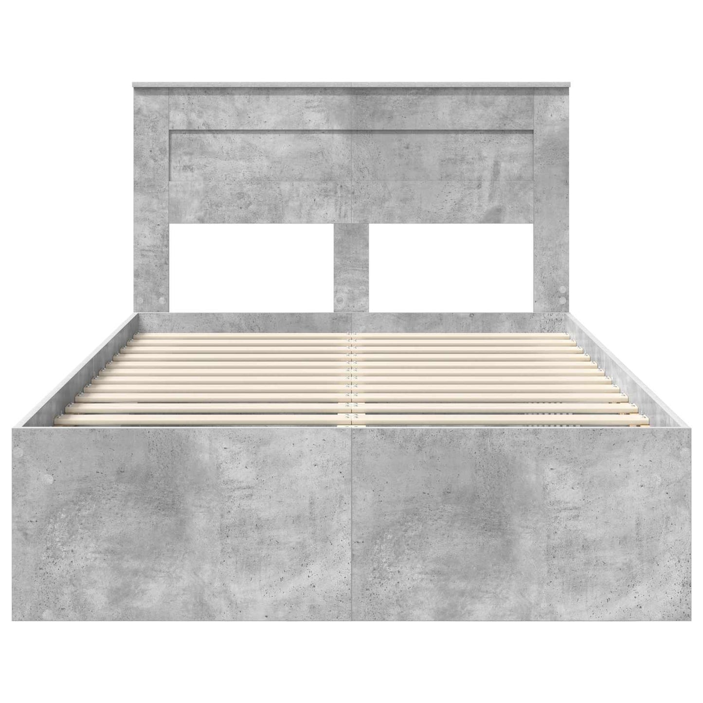 Bedframe met hoofdeinde Beton 120 x 190 cm Massief grenenhout is nu te koop bij PeponiXL, paradijselijk wonen!