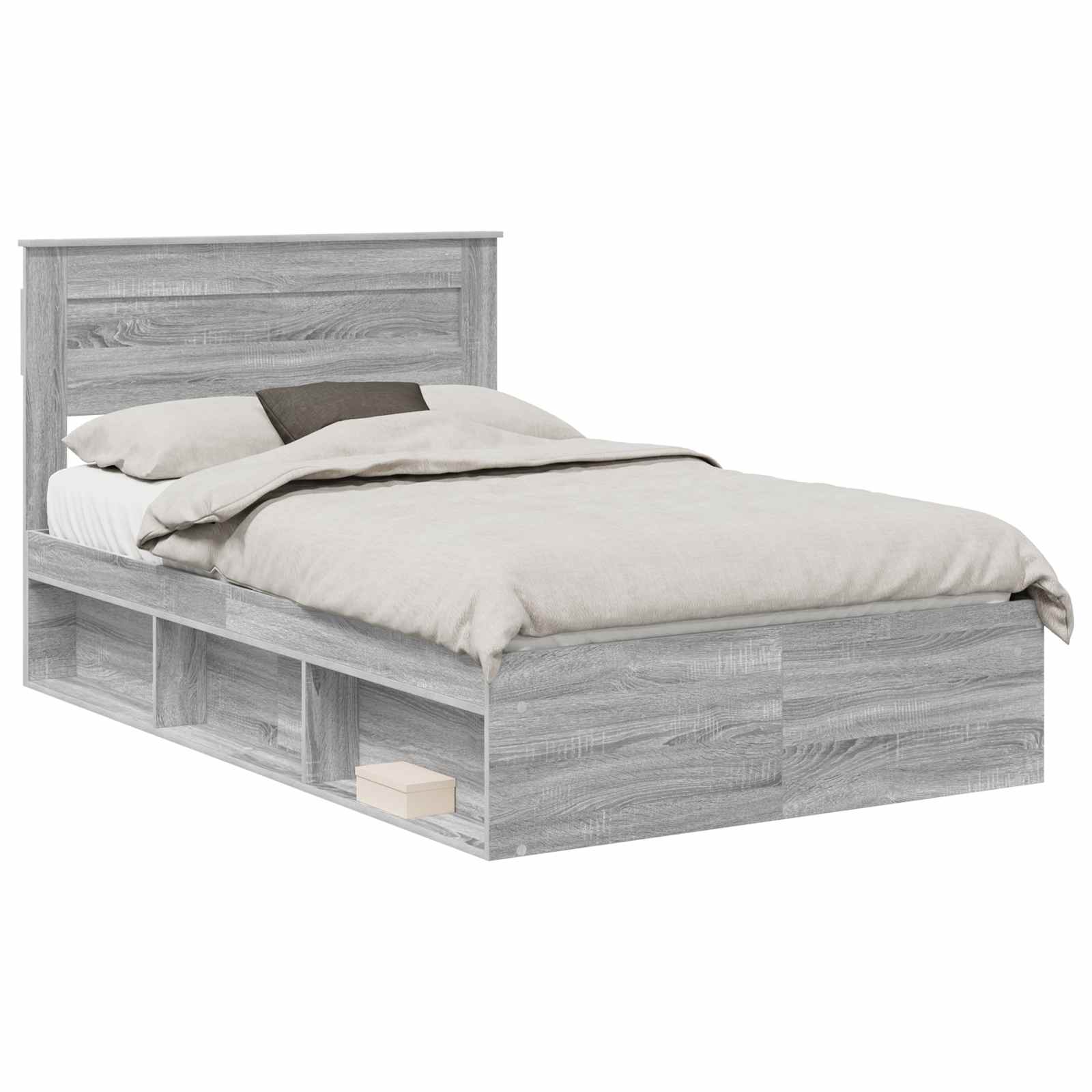 Bedframe Grijs Sonoma 120 x 190 cm Massief grenenhout is nu te koop bij PeponiXL, paradijselijk wonen!