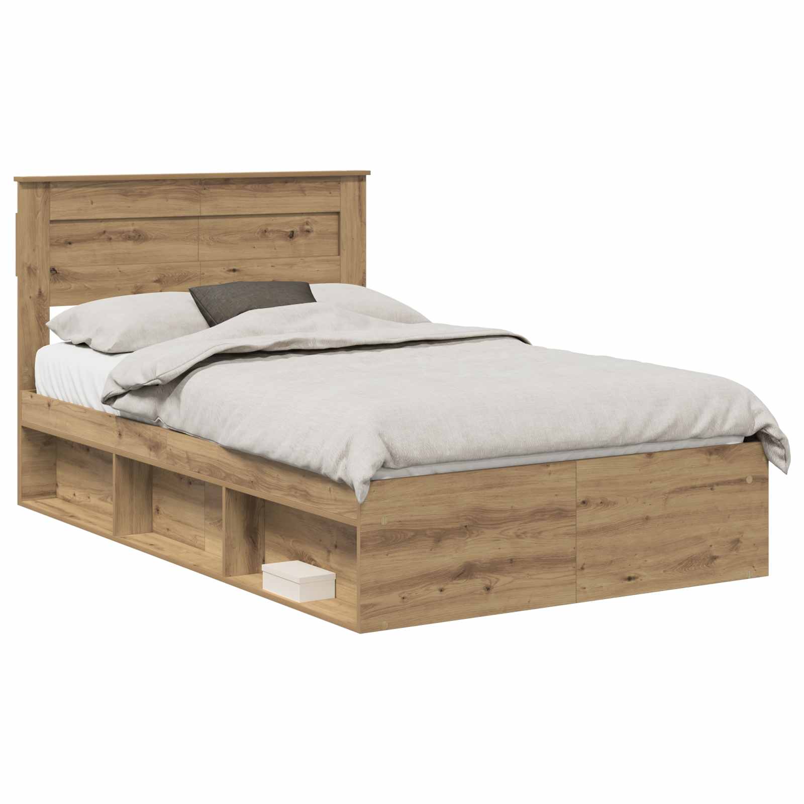 Bedframe Ambachtelijk eiken 120 x 190 cm Massief grenenhout is nu te koop bij PeponiXL, paradijselijk wonen!