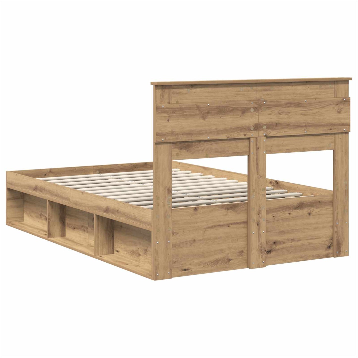 Bedframe Ambachtelijk eiken 120 x 190 cm Massief grenenhout is nu te koop bij PeponiXL, paradijselijk wonen!