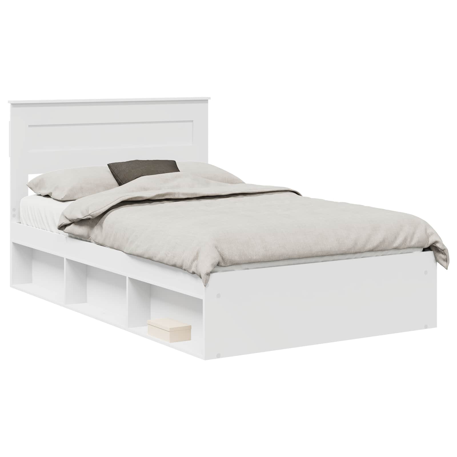 Bedframe met hoofdeinde Wit 120 x 200 cm Massief grenenhout is nu te koop bij PeponiXL, paradijselijk wonen!