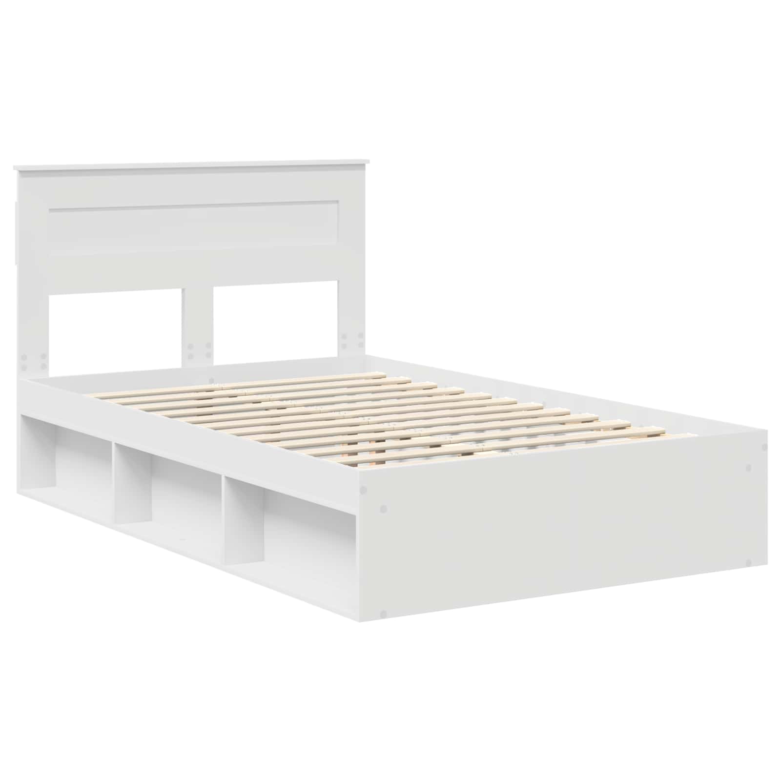 Bedframe met hoofdeinde Wit 120 x 200 cm Massief grenenhout is nu te koop bij PeponiXL, paradijselijk wonen!