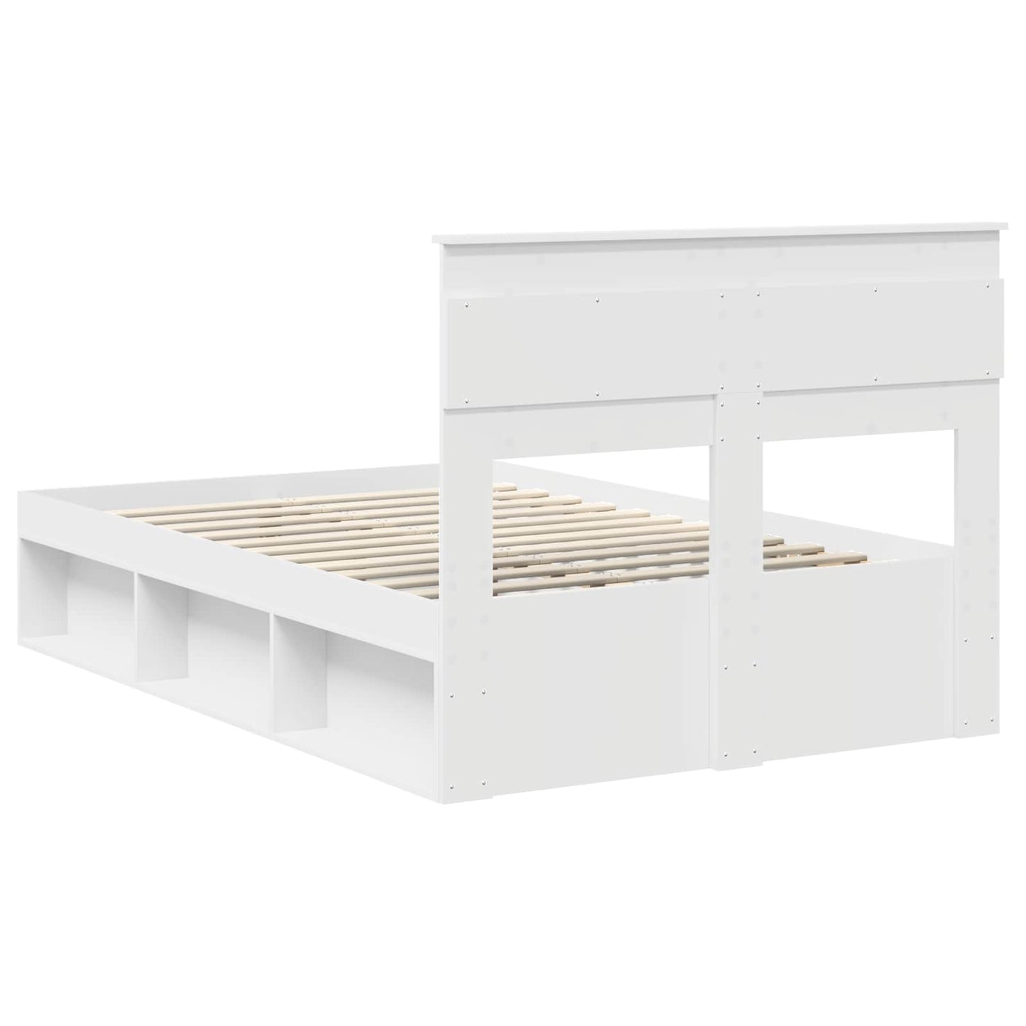Bedframe met hoofdeinde Wit 120 x 200 cm Massief grenenhout is nu te koop bij PeponiXL, paradijselijk wonen!