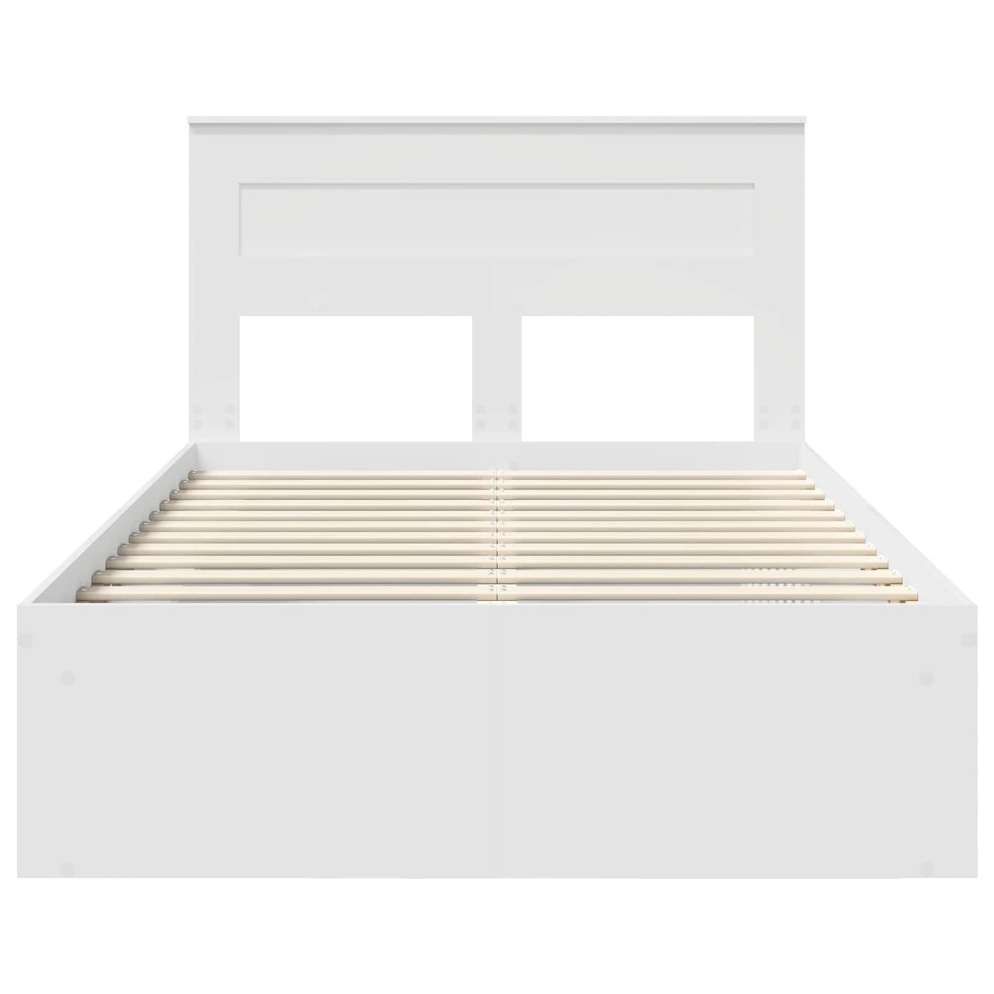 Bedframe met hoofdeinde Wit 120 x 200 cm Massief grenenhout is nu te koop bij PeponiXL, paradijselijk wonen!