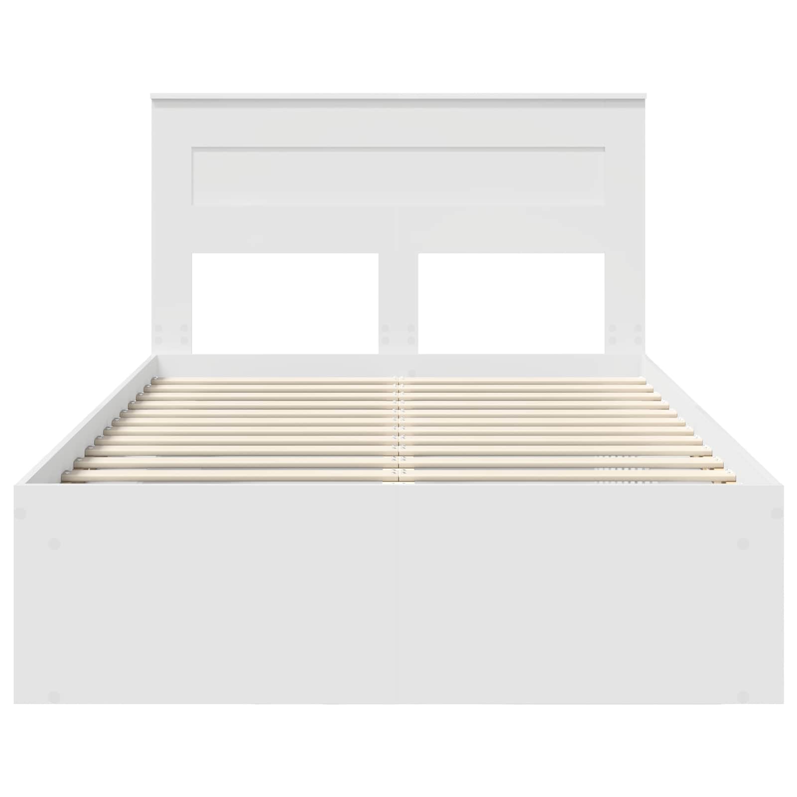 Bedframe met hoofdeinde Wit 120 x 200 cm Massief grenenhout is nu te koop bij PeponiXL, paradijselijk wonen!