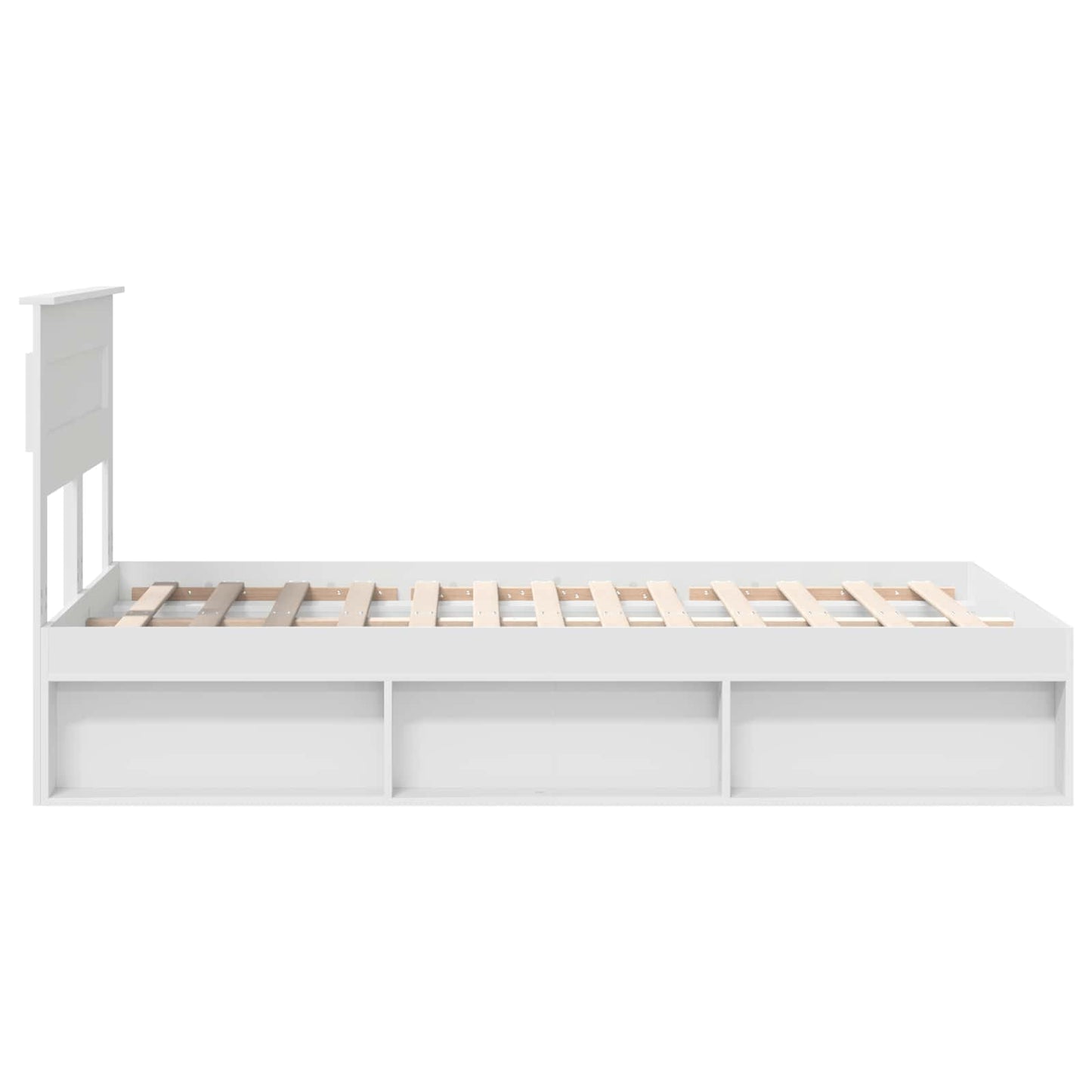 Bedframe met hoofdeinde Wit 120 x 200 cm Massief grenenhout is nu te koop bij PeponiXL, paradijselijk wonen!