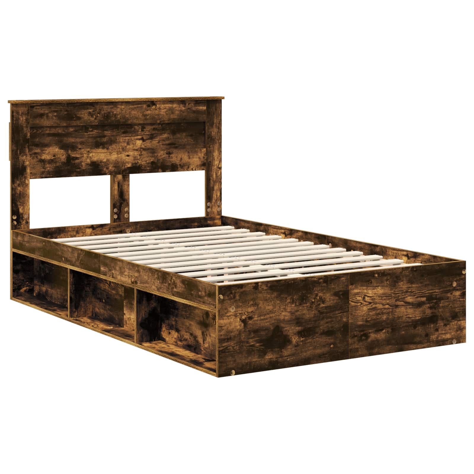 Bedframe Gerookt eiken 120 x 200 cm Massief grenenhout is nu te koop bij PeponiXL, paradijselijk wonen!