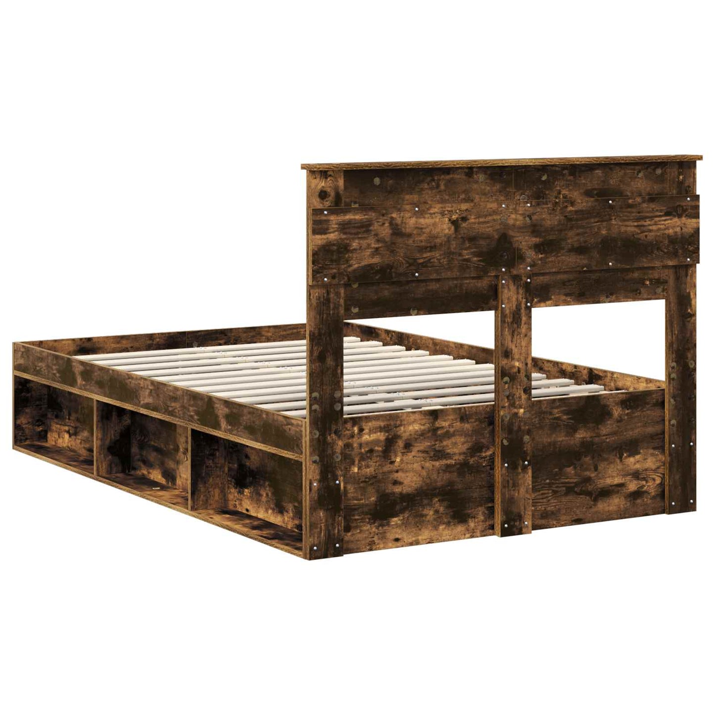 Bedframe Gerookt eiken 120 x 200 cm Massief grenenhout is nu te koop bij PeponiXL, paradijselijk wonen!