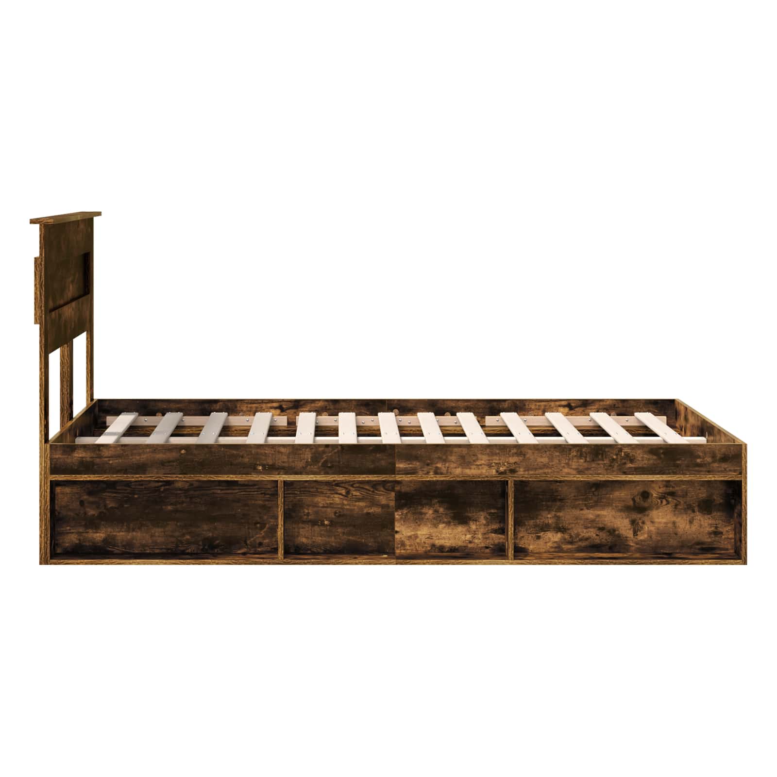 Bedframe Gerookt eiken 120 x 200 cm Massief grenenhout is nu te koop bij PeponiXL, paradijselijk wonen!