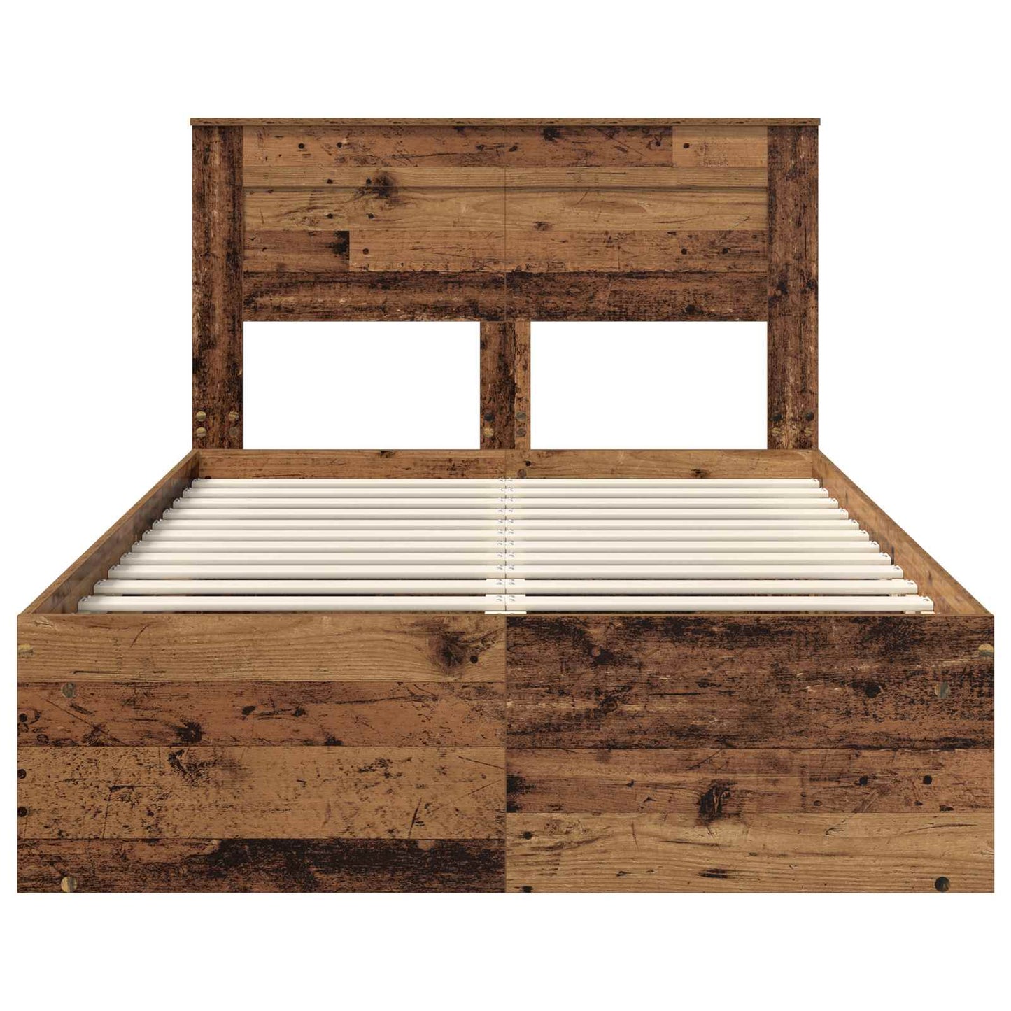 Bedframe met hoofdeinde Oudhout 120 x 200 cm Massief grenenhout is nu te koop bij PeponiXL, paradijselijk wonen!